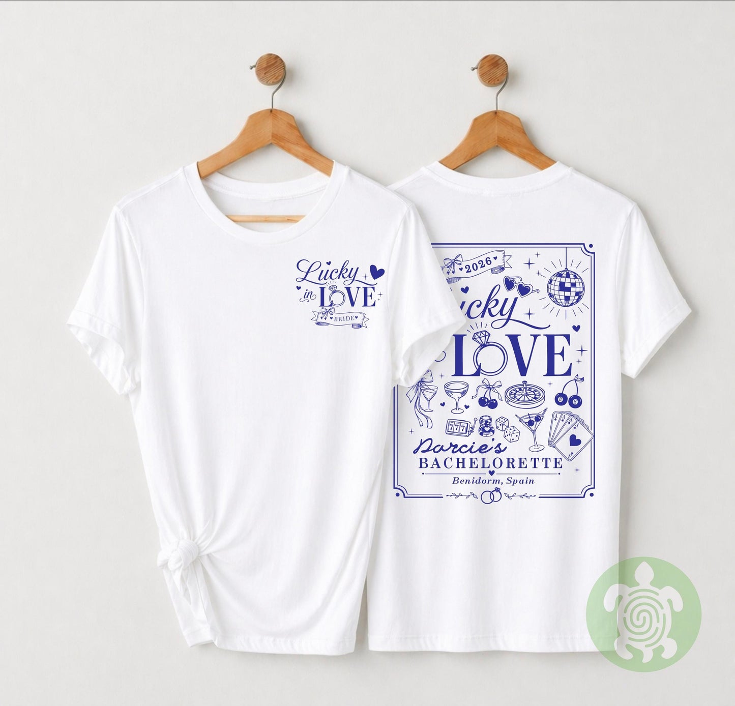 Matching Lucky In Love T-shirt, Personalised Team Bride, Bachelorette Party Tshirts, Bridal Party Top, Bride To Be, Hen Party Feeling Lucky