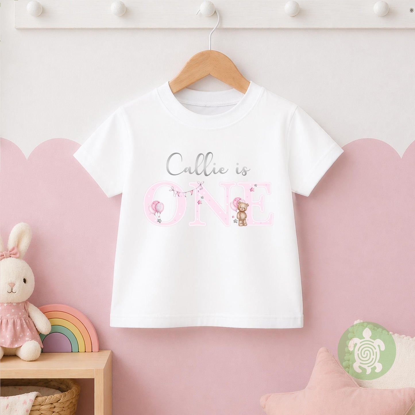 Pink Teddy Any Age, 1st Birthday Party Sweatshirt, Personalised First Birthday design Childs Jumper Sweatshirt Baby Girl Gift