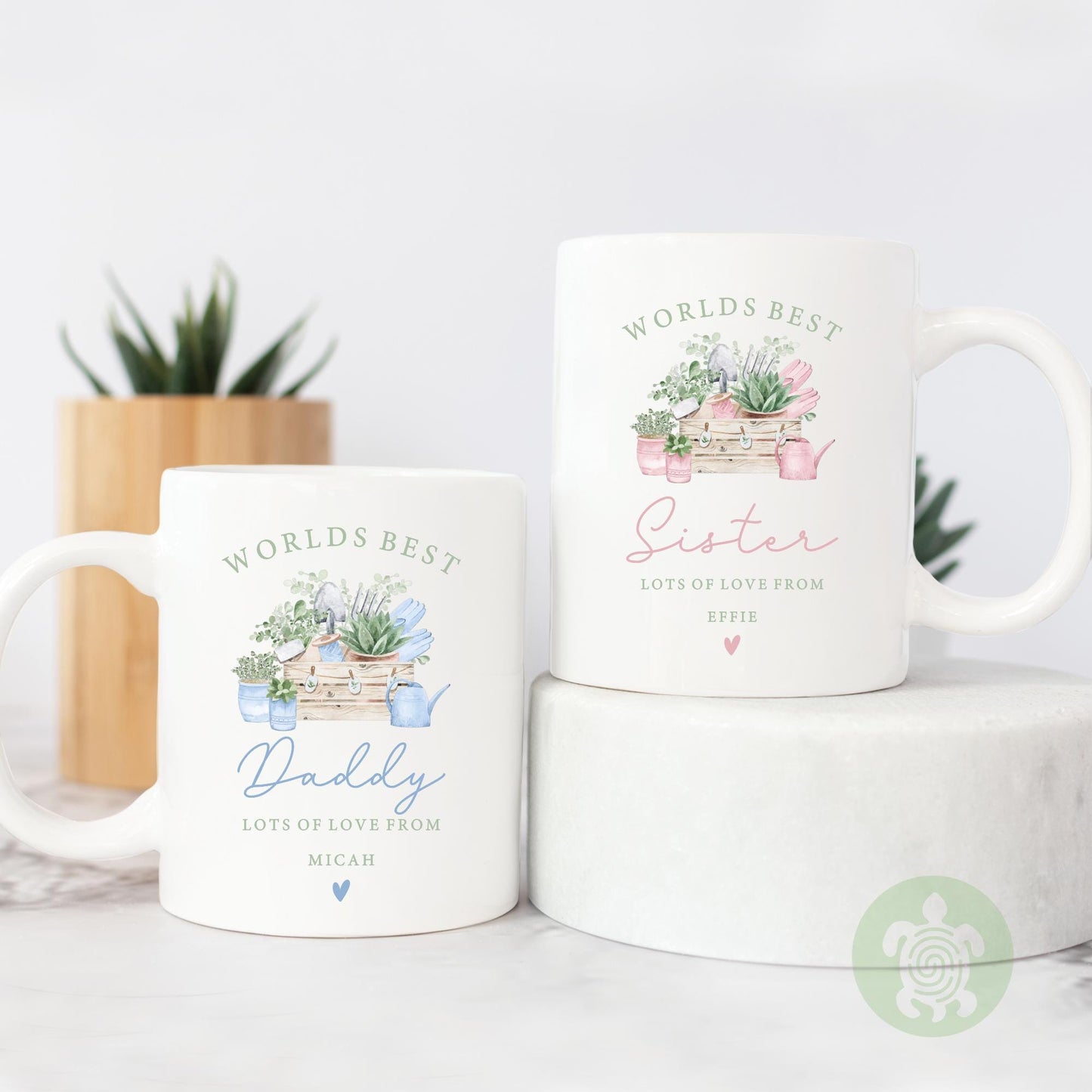 Personalised Garden Theme Mug, World's Best Grandad, Grandma, Mummy, Daddy, Garden Gift, Gardening Mug, Father's Day, Botanical Present