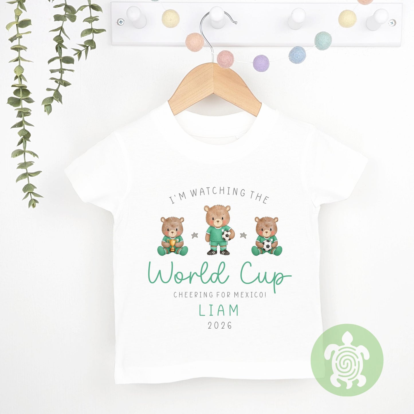 Personalised World Cup 2026 Babygrow T-shirt, Fifa World Cup, Teddy Bear Football, Baby Vest, Childrens Top, Baby's 1st World Cup, Cheer