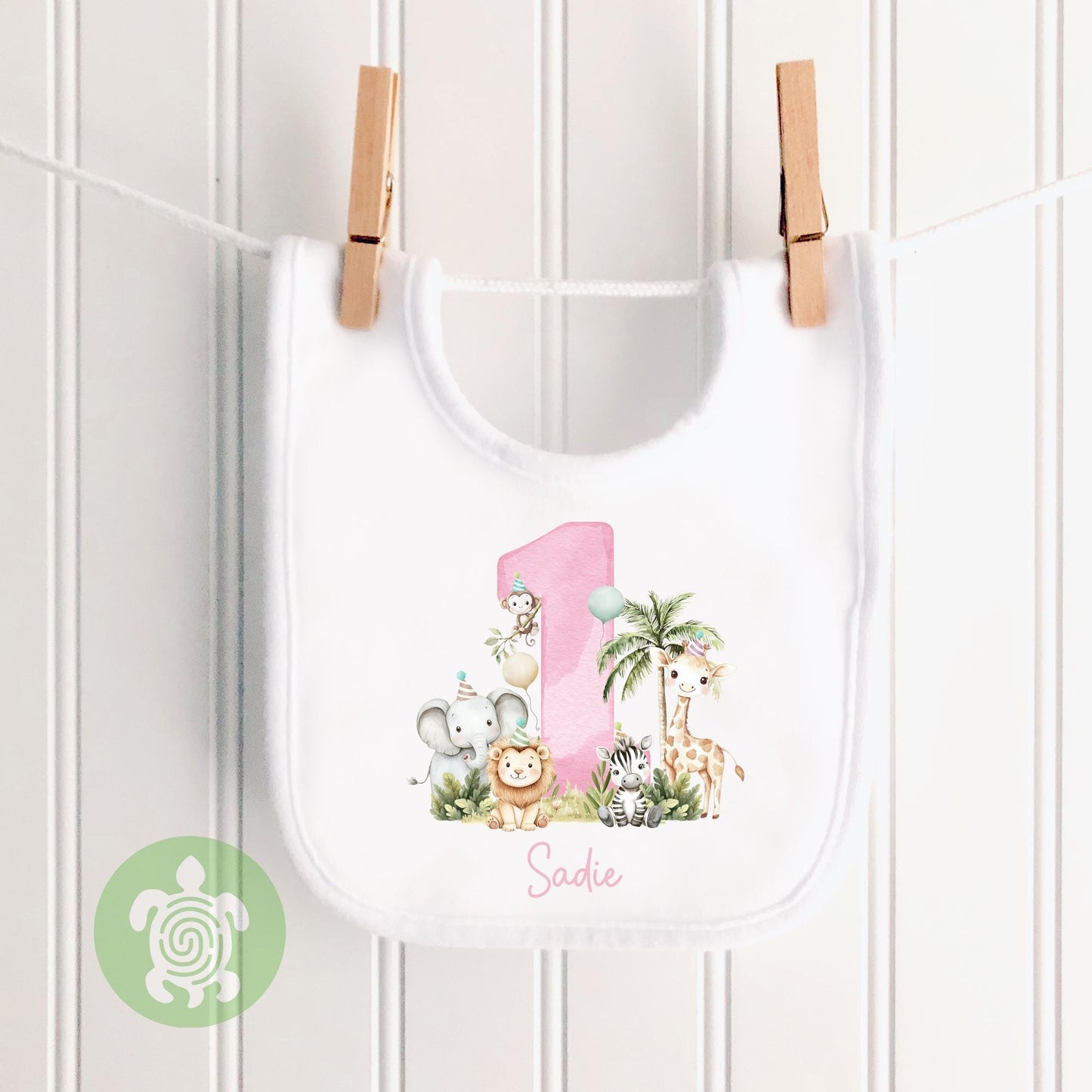 Personalised Children's Safari Number Pink Birthday T-shirt, Wild One, Safari Animal First Birthday, Toddler Girl, T-shirt, Party Outfit
