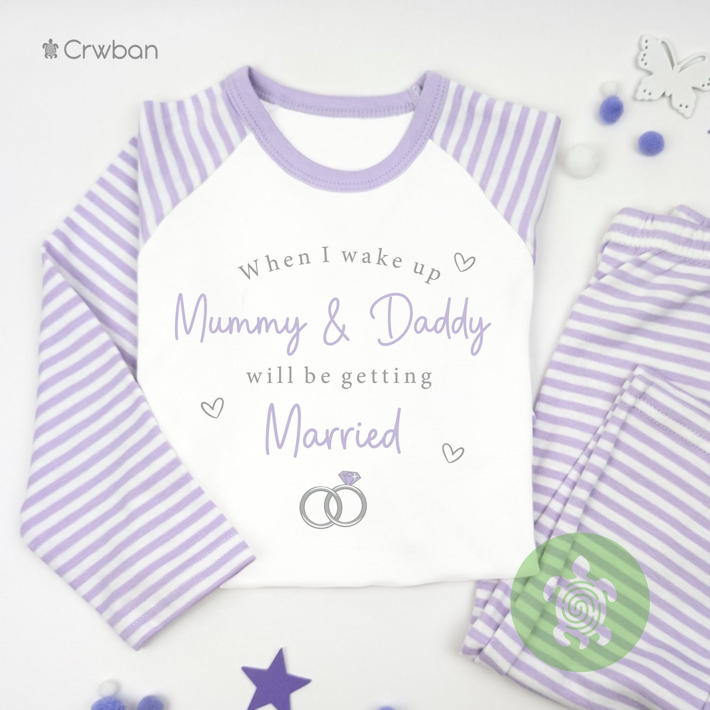 When I Wake Up Mummy & Daddy Are Getting Married Toddler PJs, Blue, Green, Pink, Neutral, Purple, Special Occasion, PJ, Sleepsuit, Keepsake