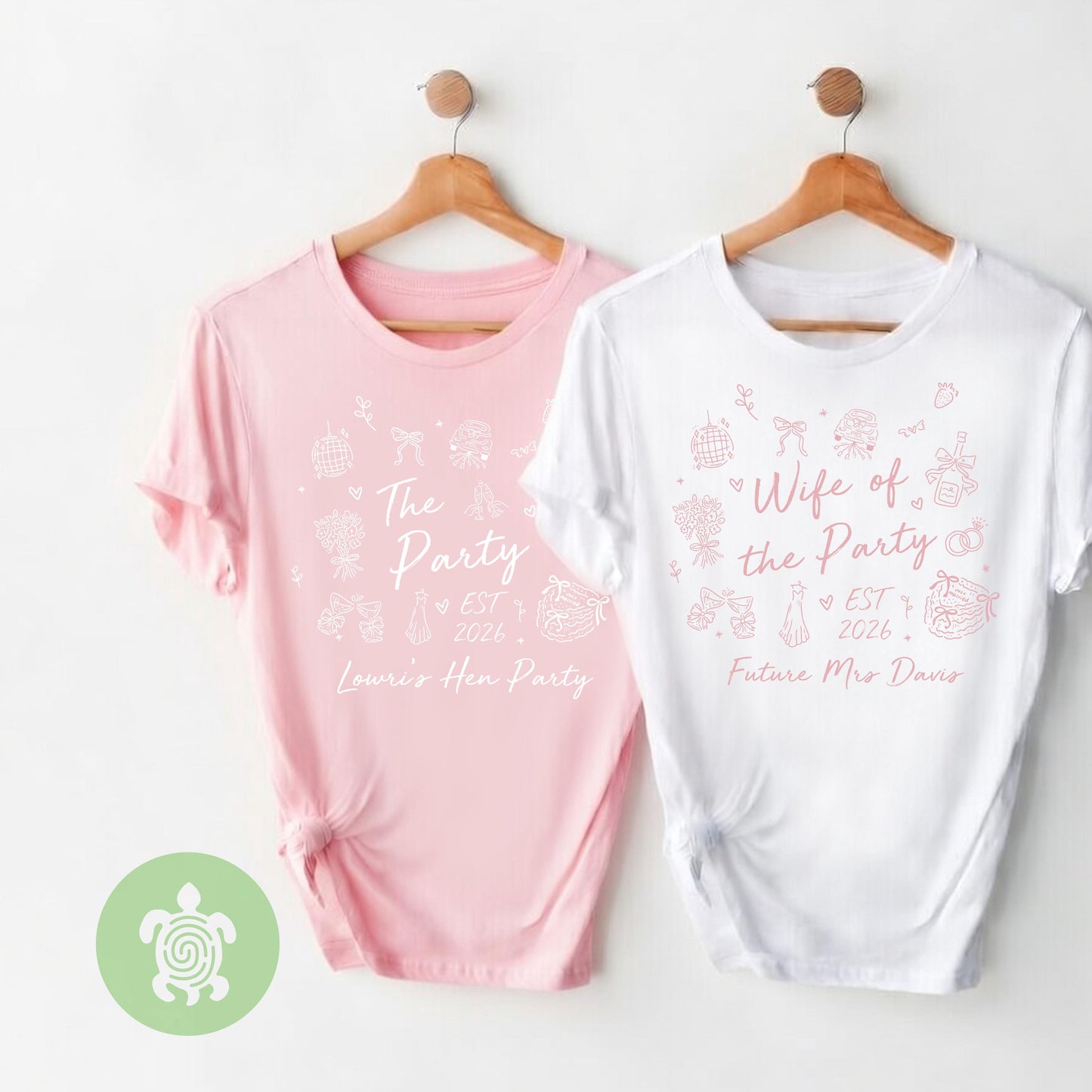 Matching Wife of the Party Hen T-shirts, Hand-drawn Team Bride, Bachelorette Party Tshirts, Bridal Party Top, Bride To Be Tee, Hen Party