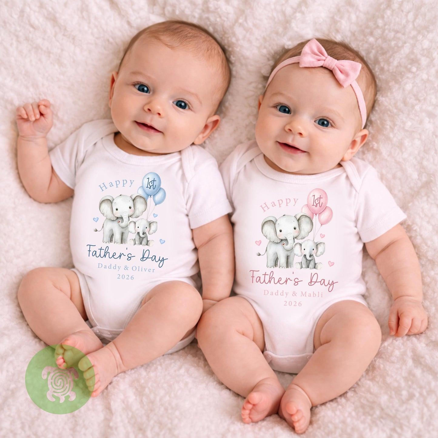 Personalised Happy 1st Father's Day Elephant Balloons Baby Outfit, Father’s day Babygrow, First Father’s Day, 1st Fathers day, Gifts for Dad