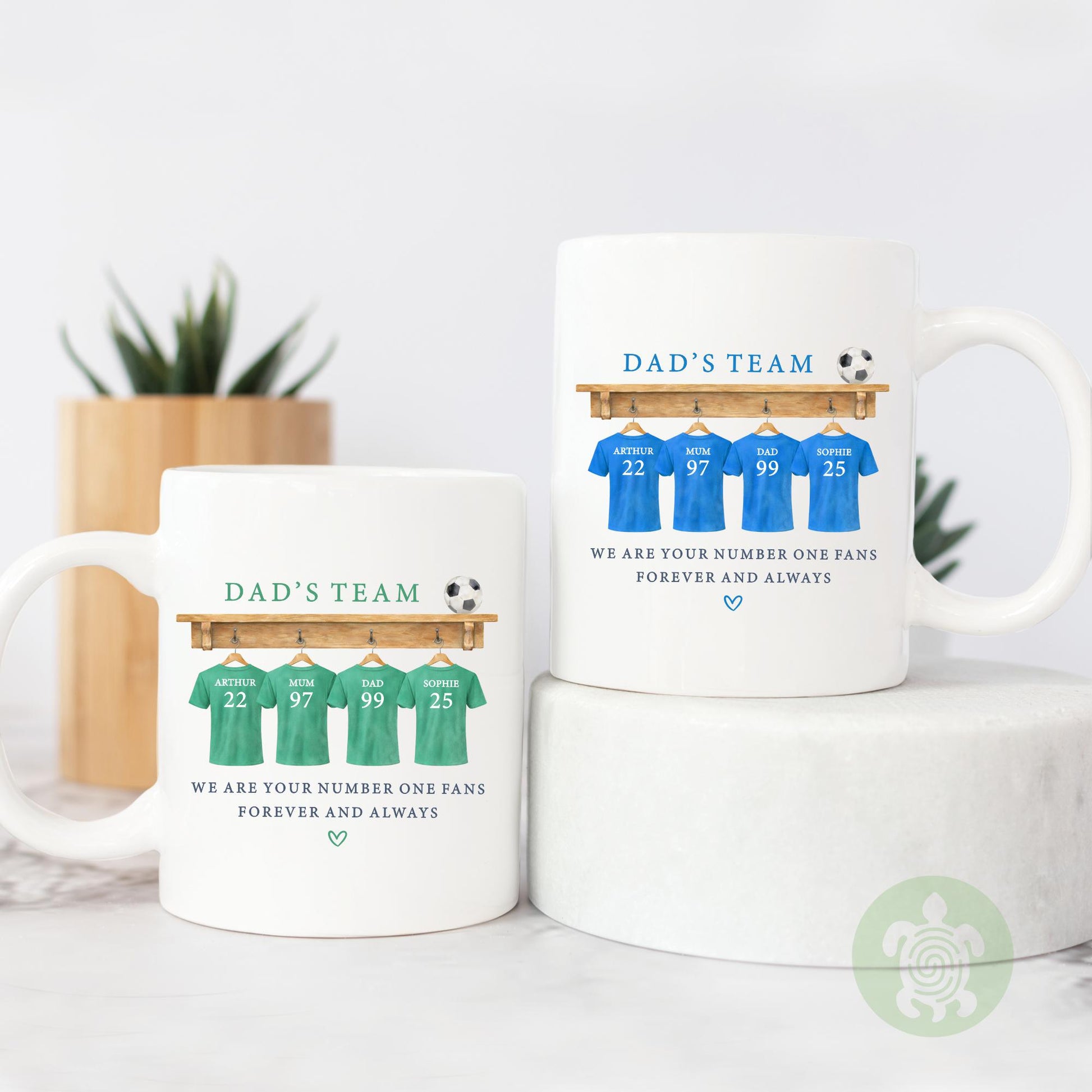 Personalised Dad's Team Football Mug, Daddy Football Shirt, Gift For Dad, Footy Present, Football Team Gift, Father's Day, Birthday Daddy