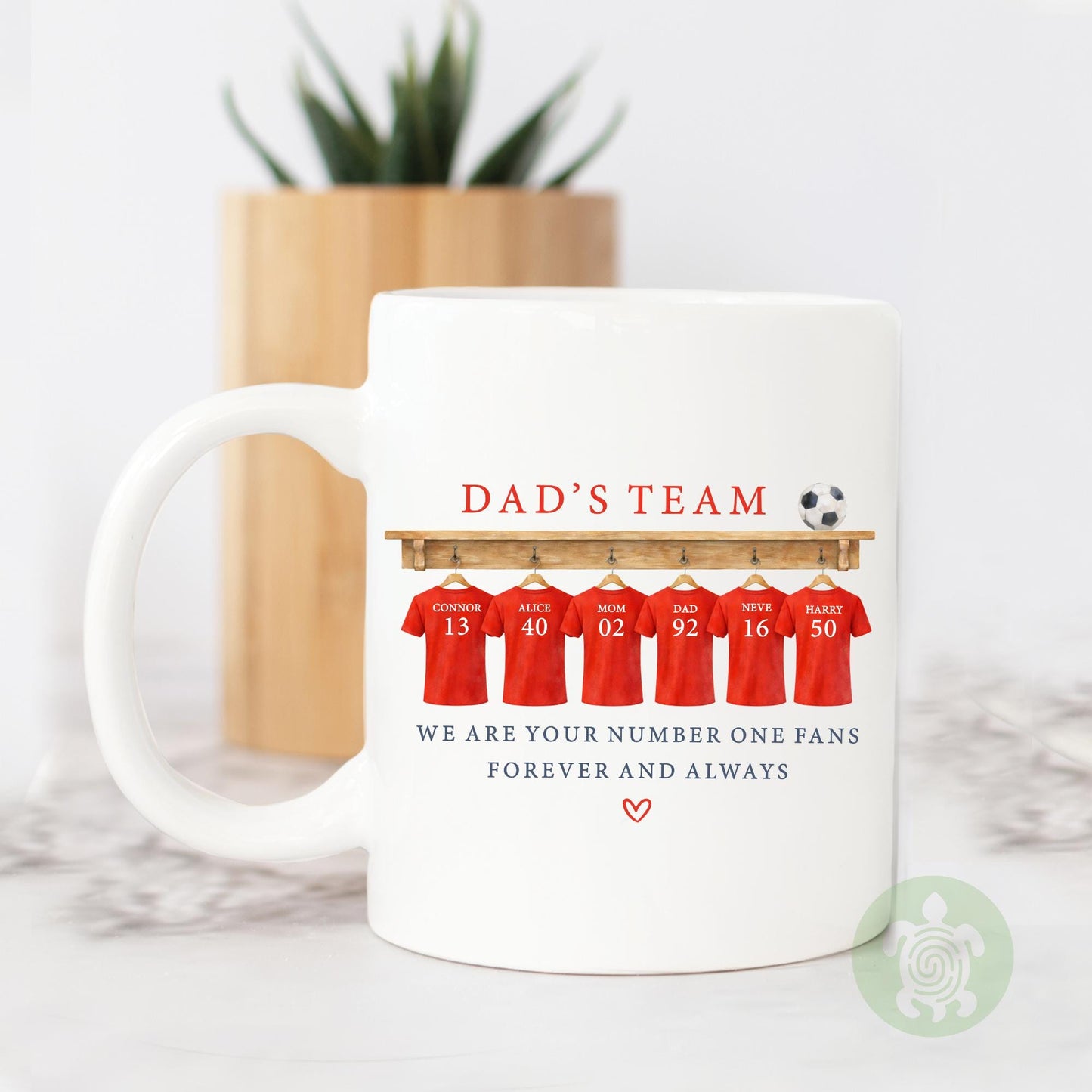 Personalised Dad's Team Football Mug, Daddy Football Shirt, Gift For Dad, Footy Present, Football Team Gift, Father's Day, Birthday Daddy