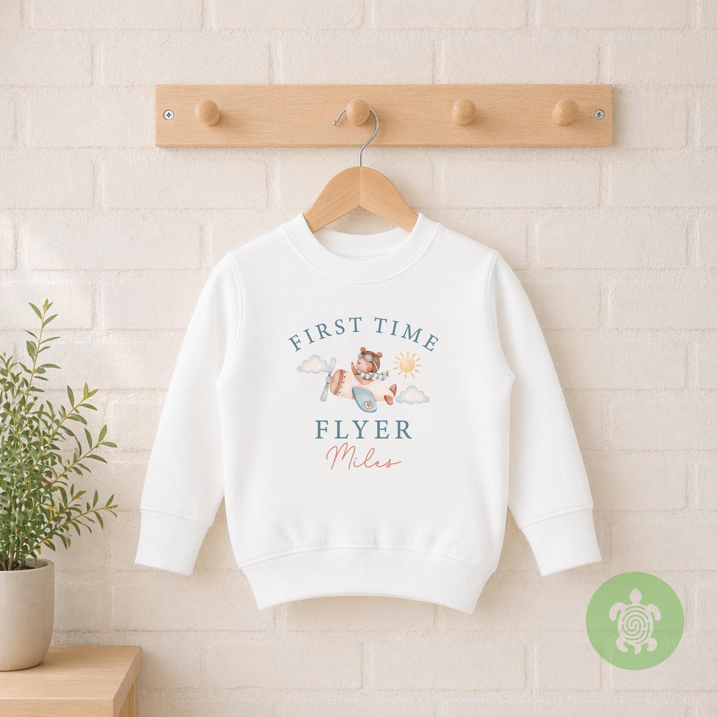 First Time Flyer Teddy Bear Airplane Personalised Holiday Tshirt, Sweatshirt, Outfit, First Holiday Sleepsuit, First Holiday, 1st Time Flyer