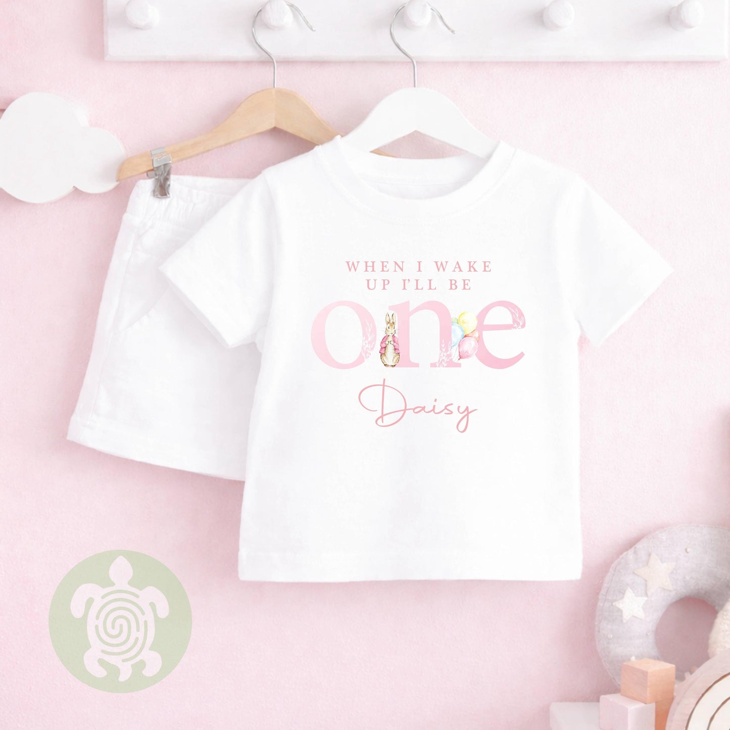 Pink Themed Any Age Birthday Girl Plain Shorts & T-shirt Pj's Set, 1st, 2nd, 3rd Birthday, Children Toddler Personalised Pyjamas, Birthday