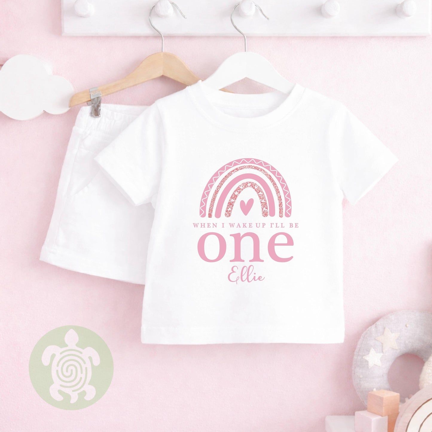 Pink Themed Any Age Birthday Girl Plain Shorts & T-shirt Pj's Set, 1st, 2nd, 3rd Birthday, Children Toddler Personalised Pyjamas, Birthday