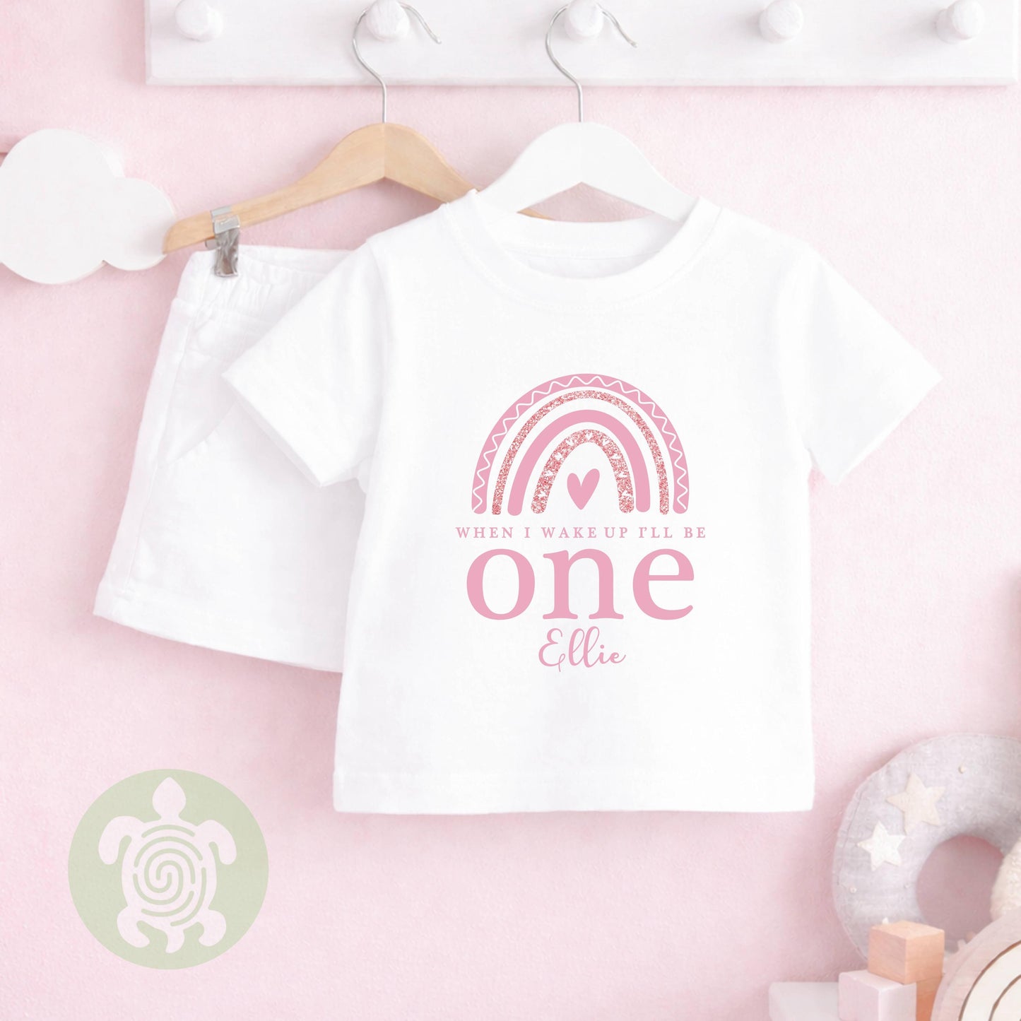 Personalised Pink Themed Any Age Birthday Girls Shorts & T-shirt Set, Birthday Morning Set, Cotton Clothing Set, Tight-fitting style