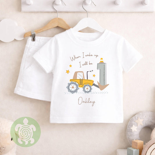 Green/Beige Themed Any Age Birthday Boys Plain Shorts & T-shirt Pj's Set, 1st,2nd,3rd Birthday, Children Toddler Personalised Pyjamas