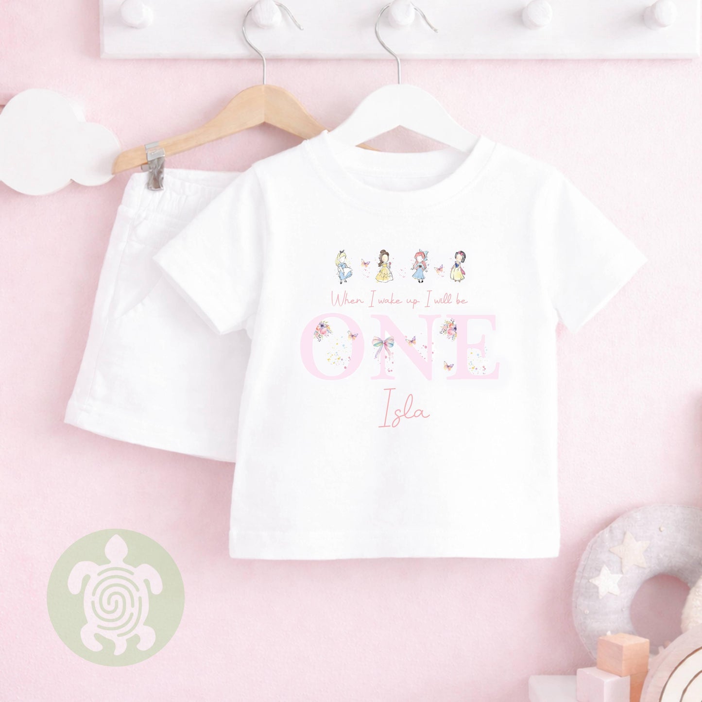 Pink Themed Any Age Birthday Girl Plain Shorts & T-shirt Pj's Set, 1st, 2nd, 3rd Birthday, Children Toddler Personalised Pyjamas, Birthday