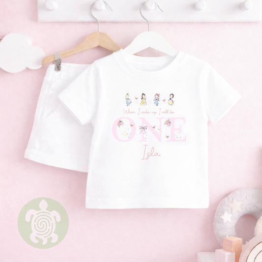 Pink Themed Any Age Birthday Girl Plain Shorts & T-shirt Pj's Set, 1st, 2nd, 3rd Birthday, Children Toddler Personalised Pyjamas, Birthday
