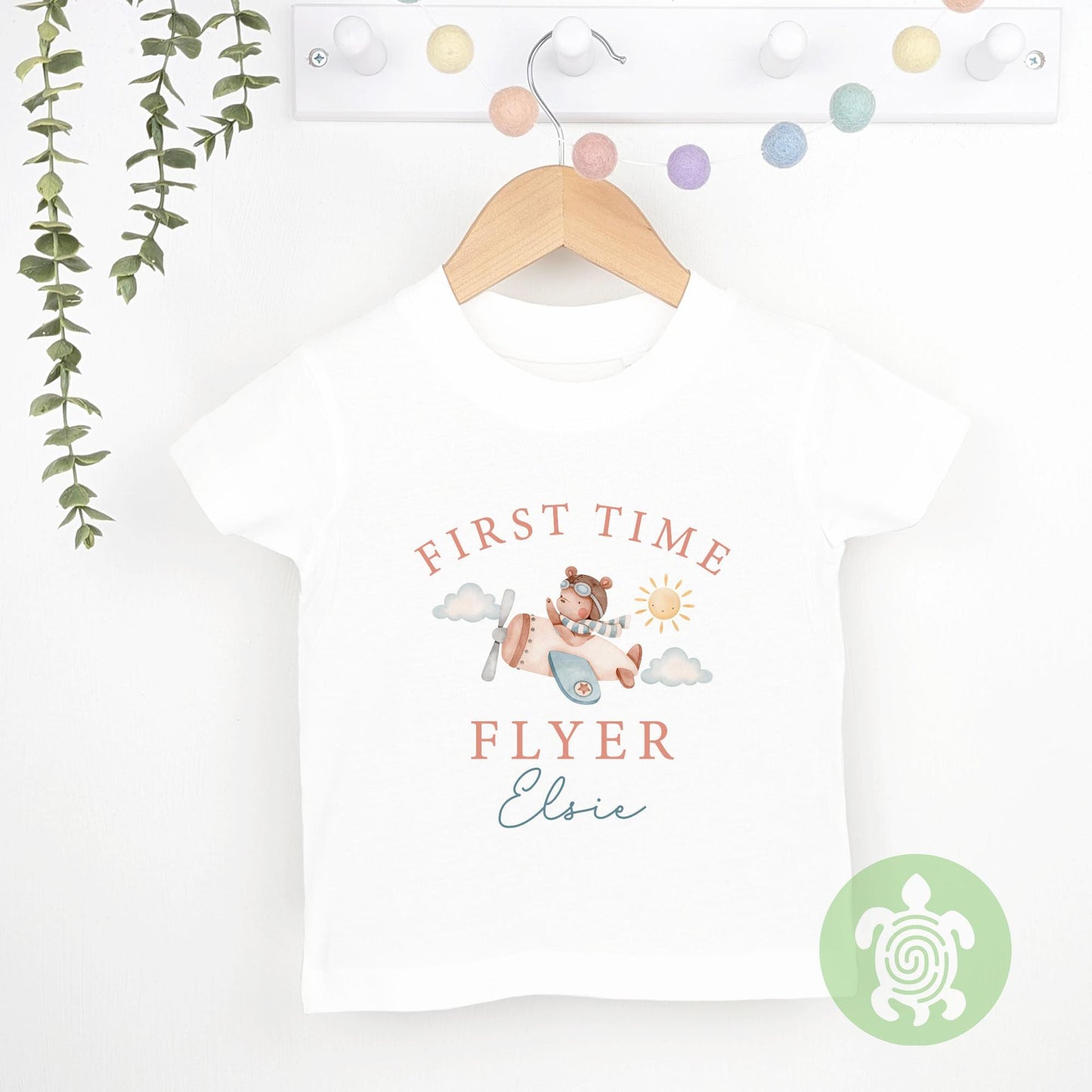 First Time Flyer Teddy Bear Airplane Personalised Holiday Tshirt, Sweatshirt, Outfit, First Holiday Sleepsuit, First Holiday, 1st Time Flyer