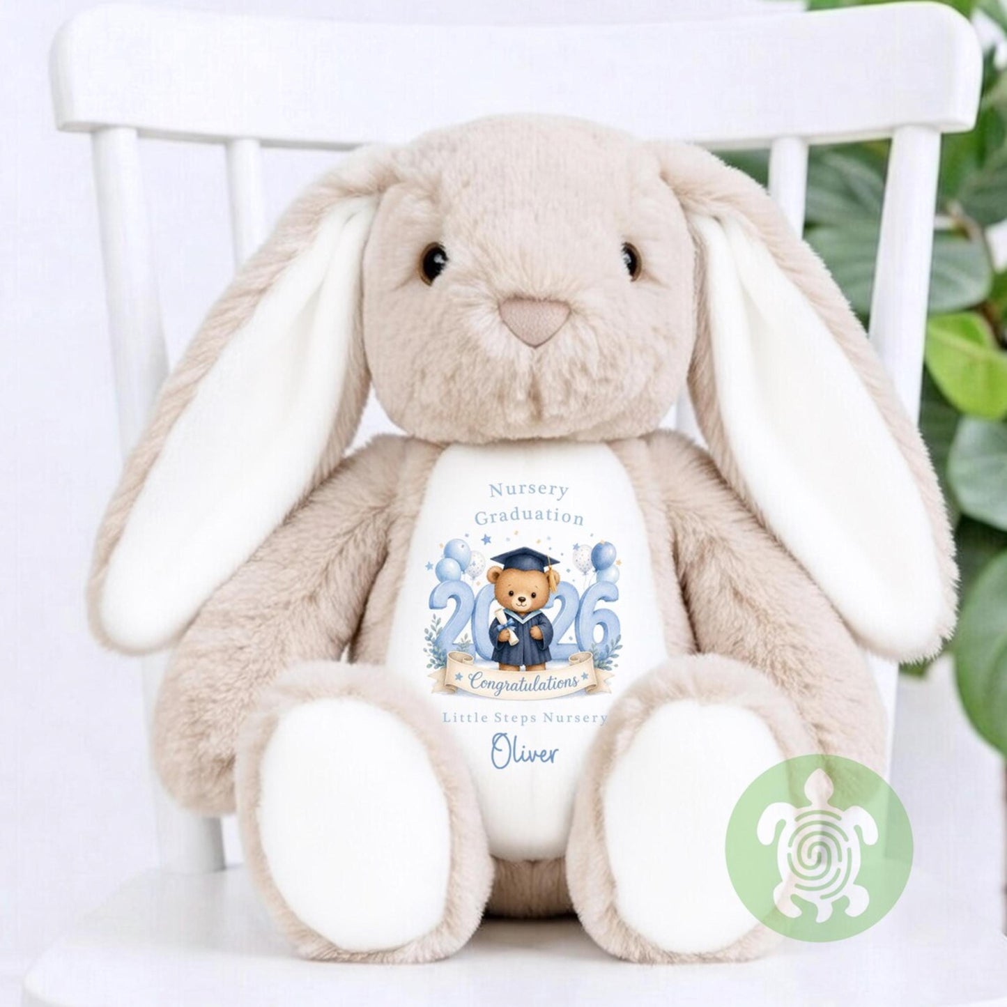Personalised Blue Nursery Graduation Year Bunny & Top, Nursery Graduation Teddy, Personalised Last Day of Nursery, Nursery Leavers T Shirt
