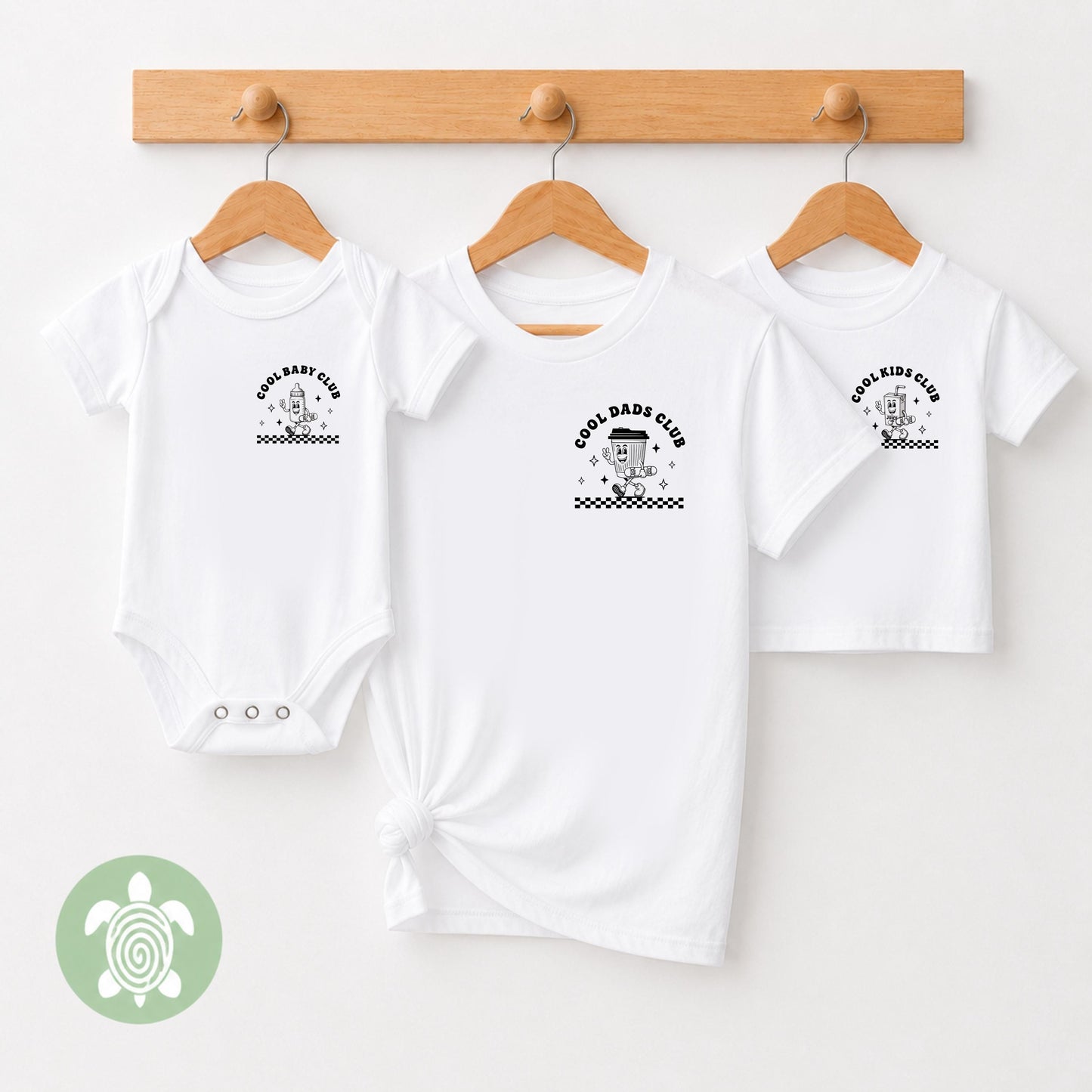 Matching Cool Dads Club T-Shirts, Cool Kids Club, Babygrow, Father's Day, Dad Gift, Retro Style tshirt, Custom Est Date, Baby, New Father