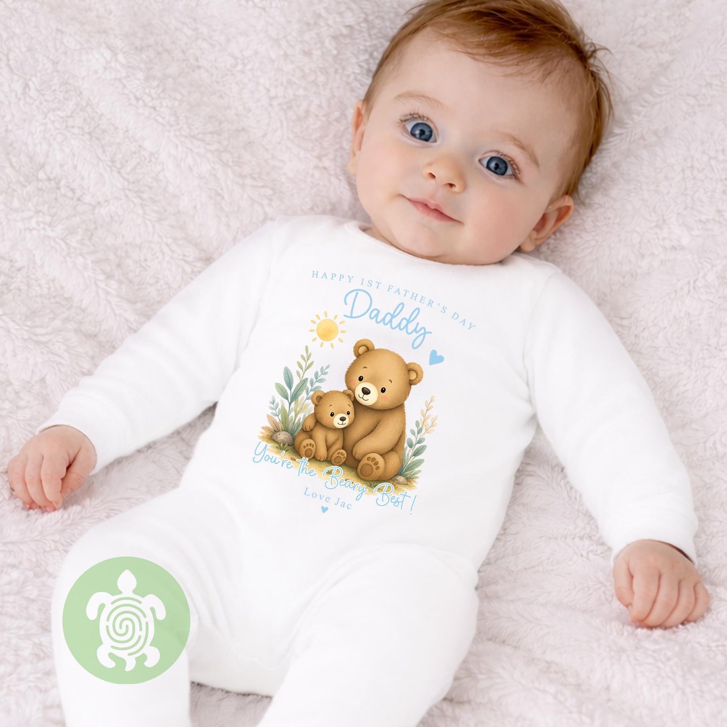 Personalised Happy First Father's Day, Newborn babygrow, First Father’s Day, Babis 1st Fathers day, Beary Best Dad, Gifts for first time Dad