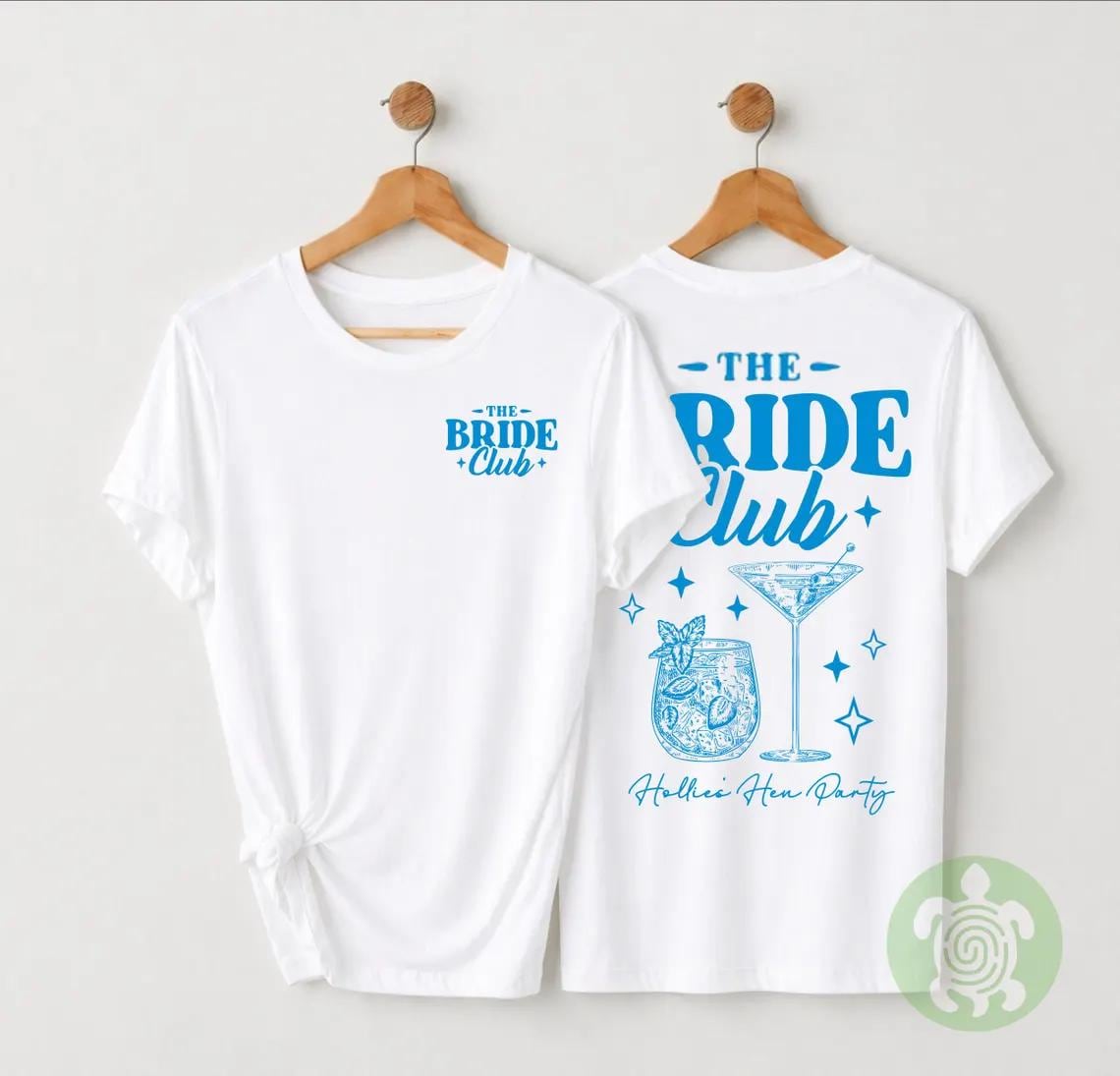 Matching Bride Club Cocktails T-shirt, Personalised Team Bride, Bachelorette Party Tshirts, Bridal Party Top, Bride To Be Tee, Hen Party