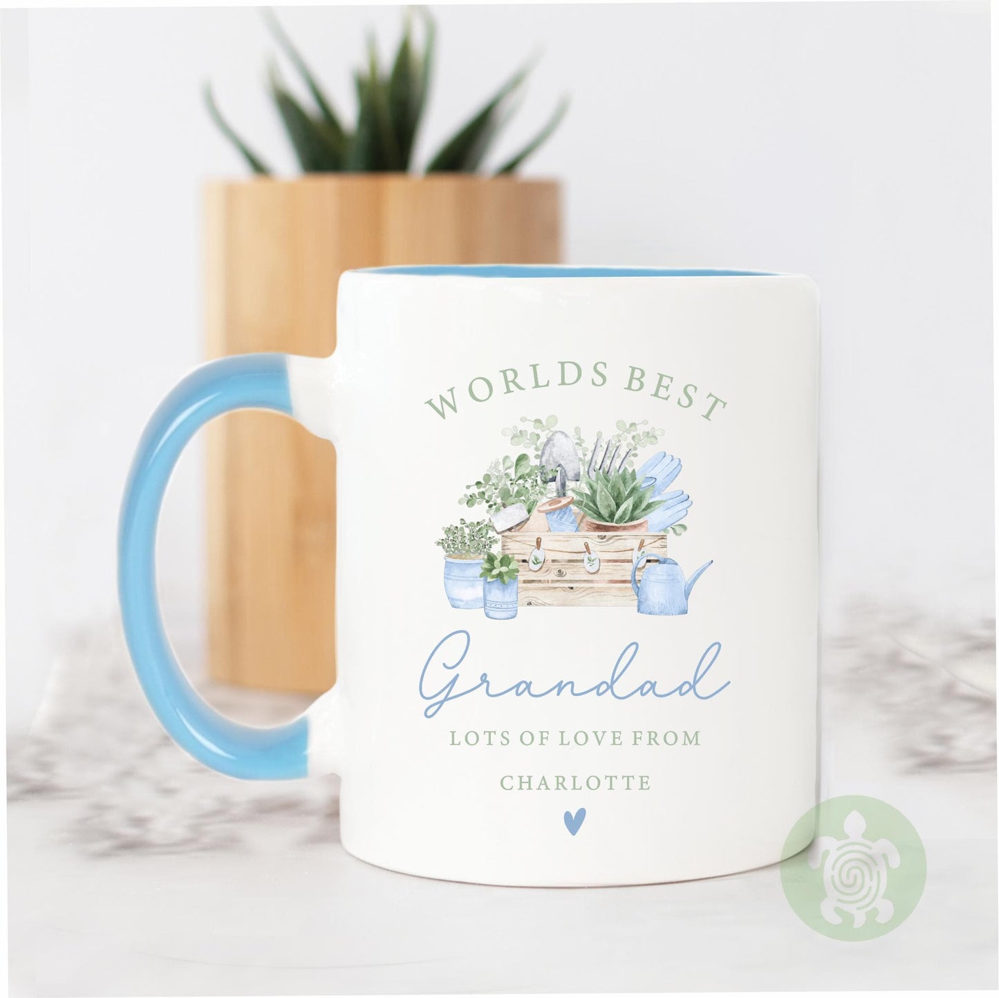 Personalised Garden Theme Mug, World's Best Grandad, Grandma, Mummy, Daddy, Garden Gift, Gardening Mug, Father's Day, Botanical Present
