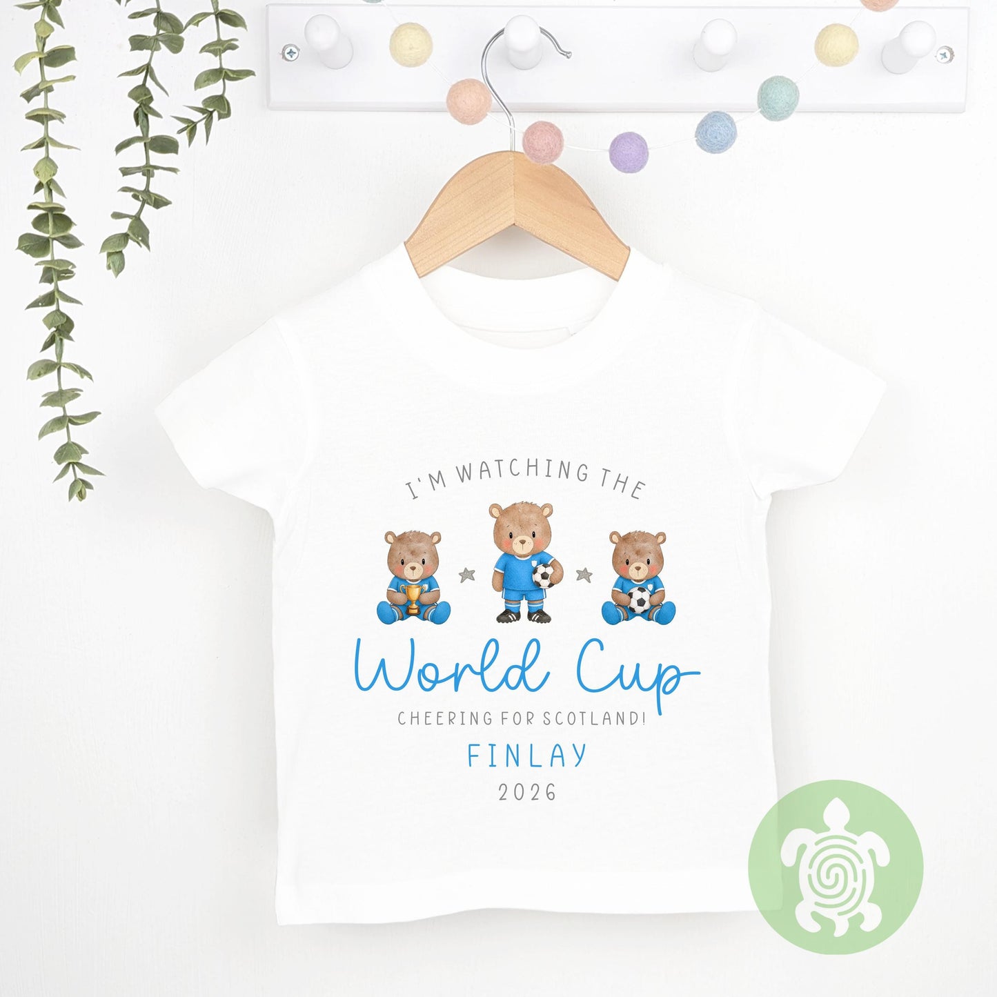 Personalised World Cup 2026 Babygrow T-shirt, Fifa World Cup, Teddy Bear Football, Baby Vest, Childrens Top, Baby's 1st World Cup, Cheer