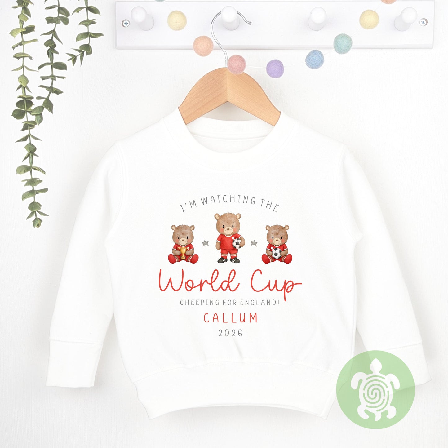 Personalised World Cup 2026 Babygrow T-shirt, Fifa World Cup, Teddy Bear Football, Baby Vest, Childrens Top, Baby's 1st World Cup, Cheer