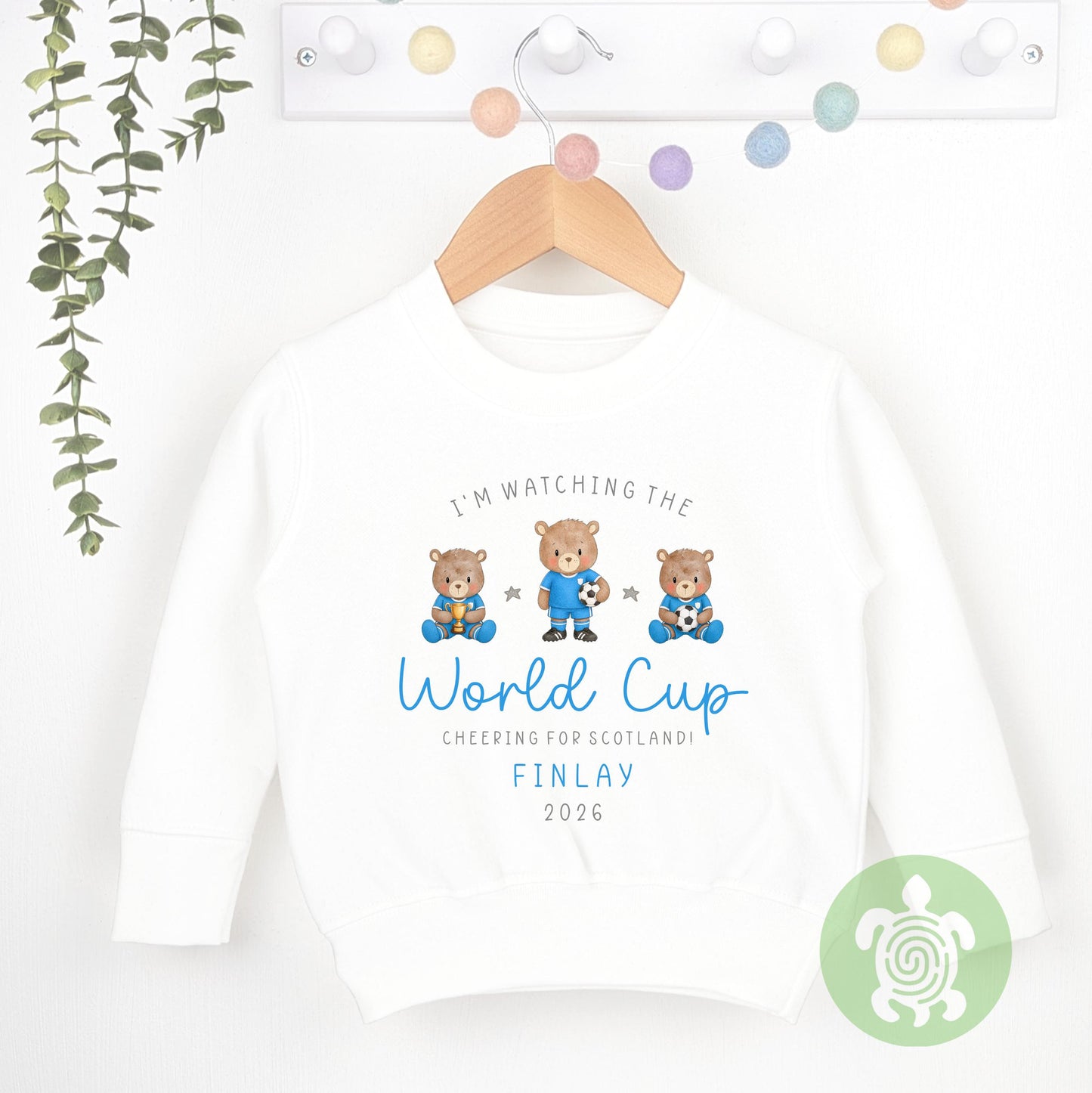 Personalised World Cup 2026 Babygrow T-shirt, Fifa World Cup, Teddy Bear Football, Baby Vest, Childrens Top, Baby's 1st World Cup, Cheer