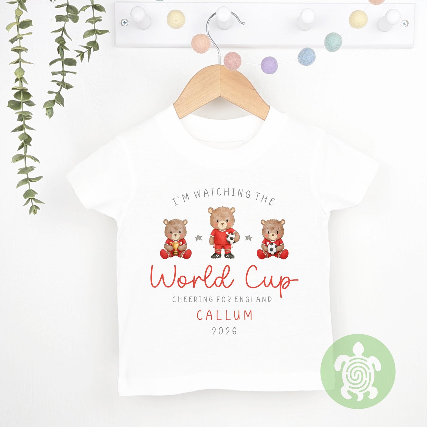 Personalised World Cup 2026 Babygrow T-shirt, Fifa World Cup, Teddy Bear Football, Baby Vest, Childrens Top, Baby's 1st World Cup, Cheer