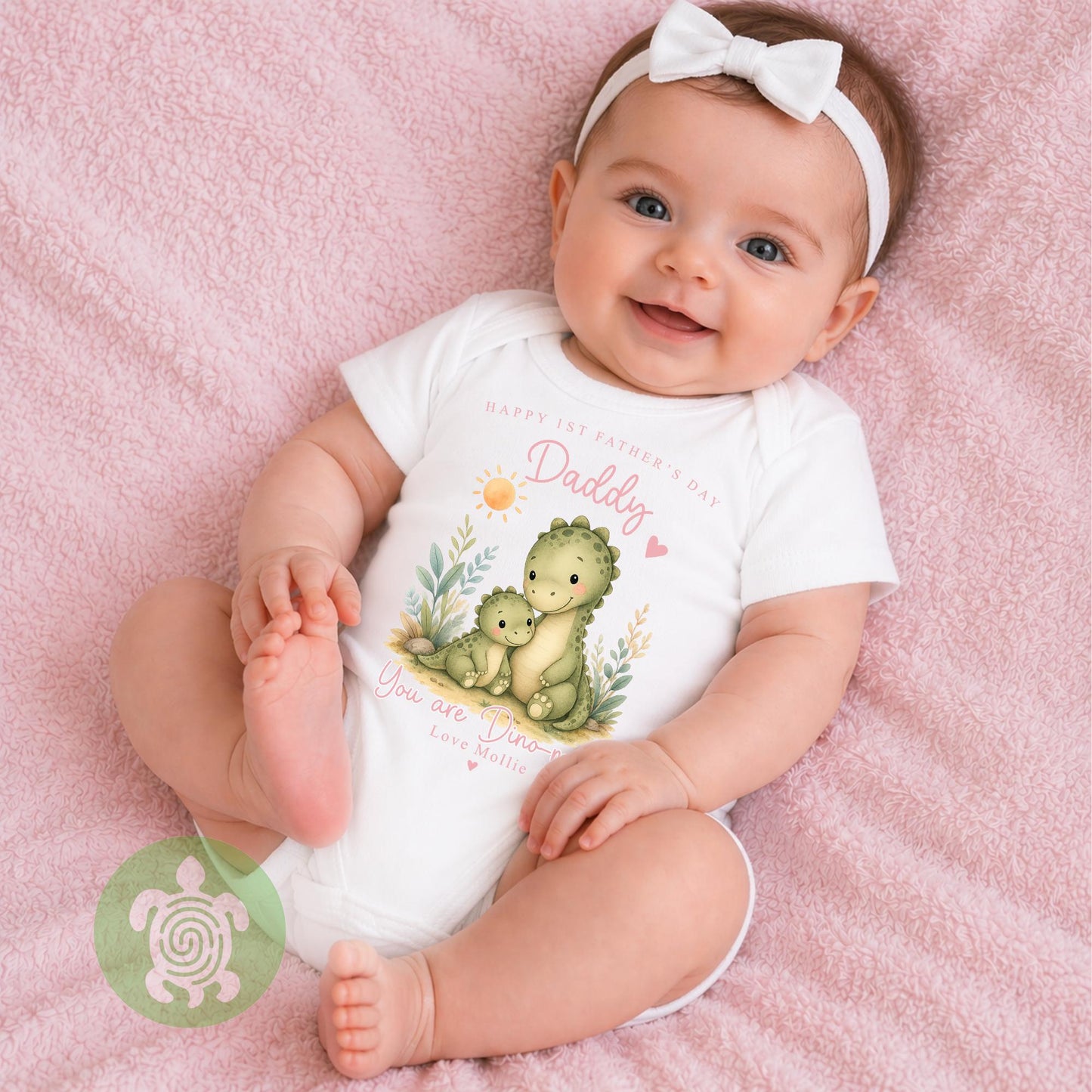 Personalised Happy First Father's Day, Newborn babygrow, First Father’s Day, Babis 1st Fathers day, You're Dino-mite, Gifts for 1st time Dad
