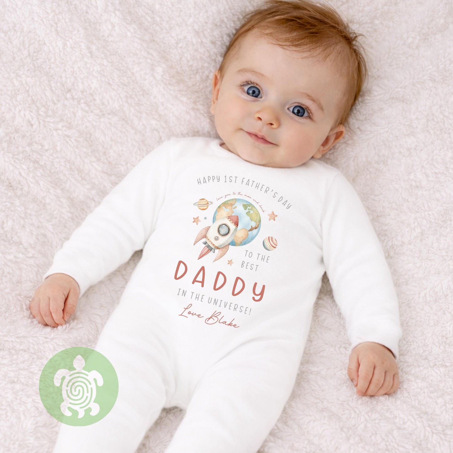 Best Daddy in the Universe Happy 1st Fathers Day Personlised Babygrow, First Father's Day, Daddy Gift, New Dad, 1st Fathers Day Vest