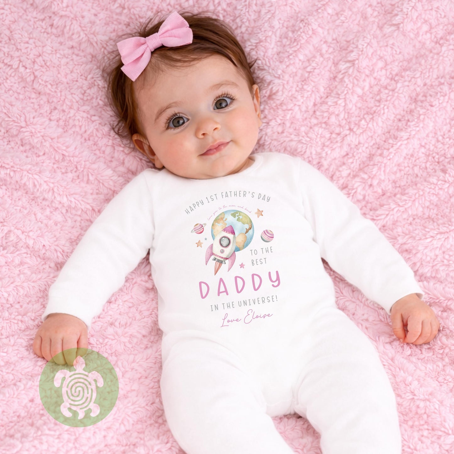 Best Daddy in the Universe Happy 1st Fathers Day Personlised Babygrow, First Father's Day, Daddy Gift, New Dad, 1st Fathers Day Vest