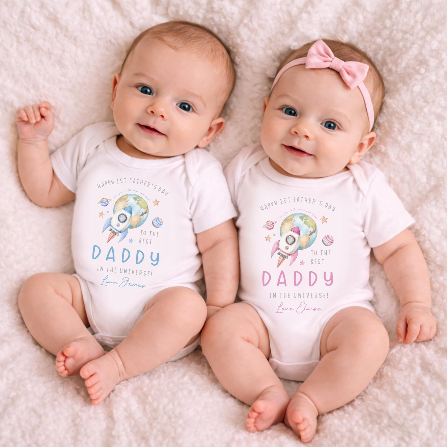 Best Daddy in the Universe Happy 1st Fathers Day Personlised Babygrow, First Father's Day, Daddy Gift, New Dad, 1st Fathers Day Vest