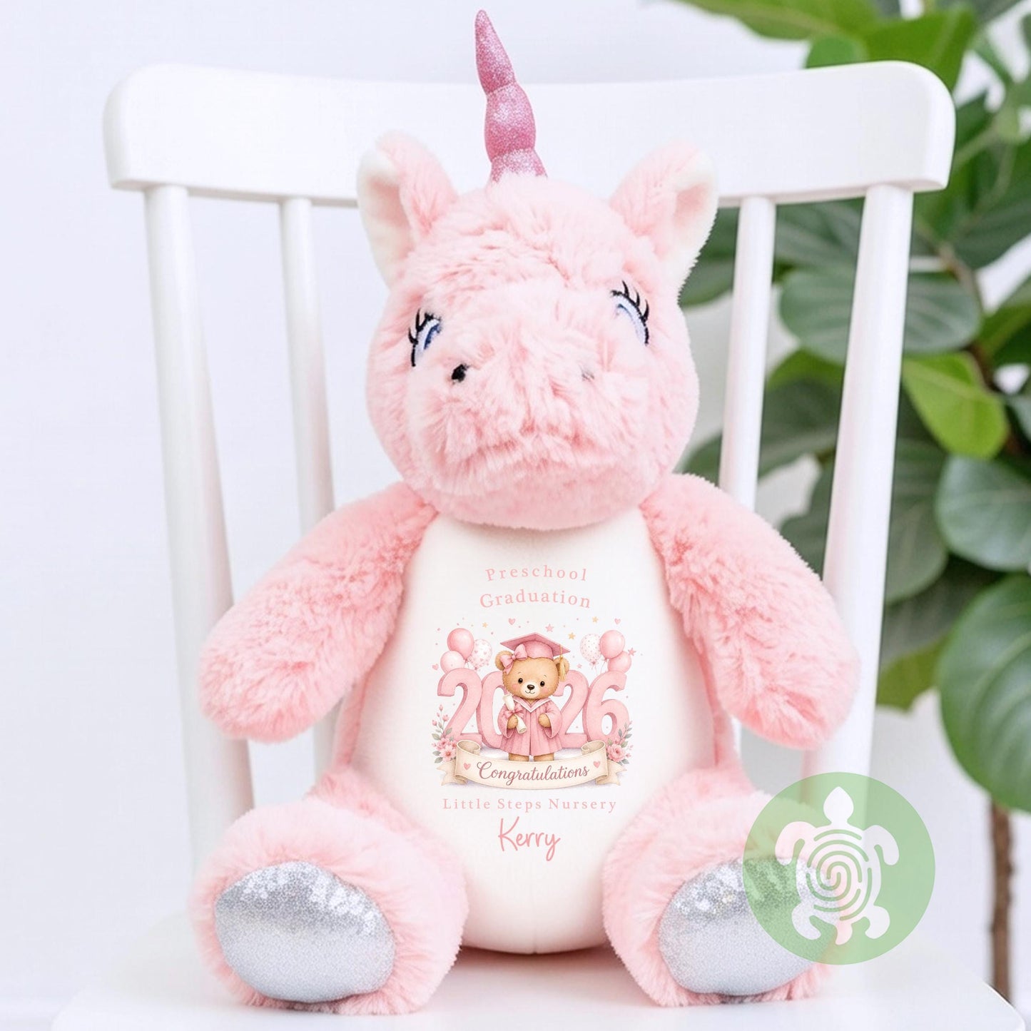 Personalised Pink Graduation Nursery with Year Bunny, Nursery Graduation Teddy, Personalised Last Day of Nursery, School Leavers