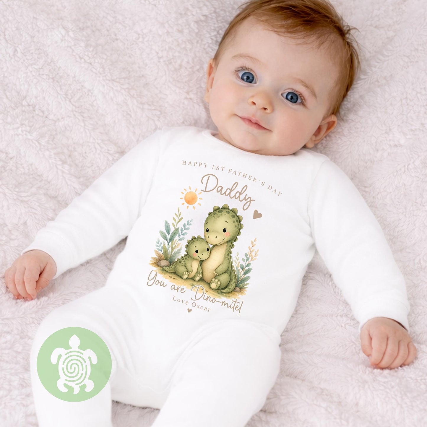 Personalised Happy First Father's Day, Newborn babygrow, First Father’s Day, Babis 1st Fathers day, You're Dino-mite, Gifts for 1st time Dad