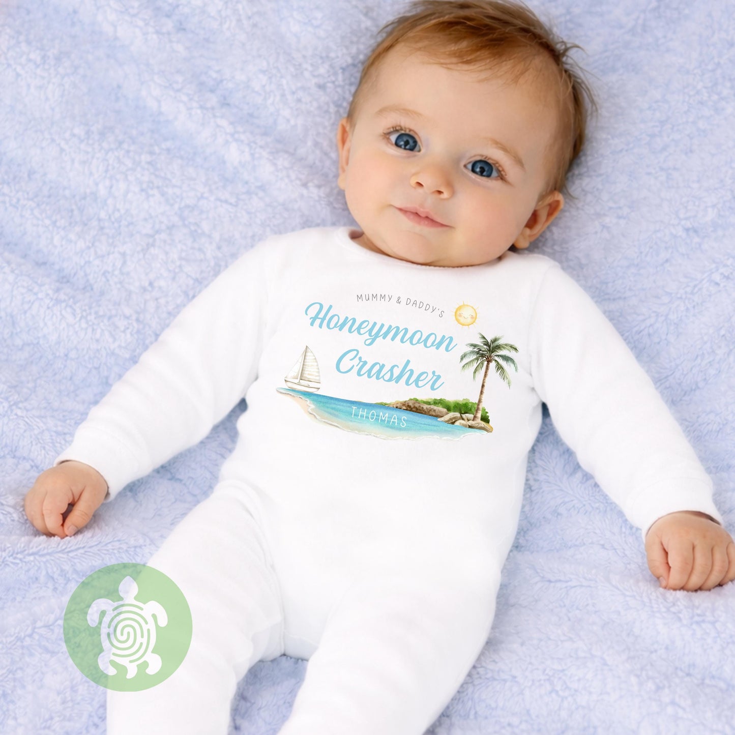 Personalised Mummy & Daddy's Honeymoon Crasher T-shirt, Babygrow, Sweatshirt, First Time Flyer, Summer Holiday Outfit, Gatecrasher, Kids Top
