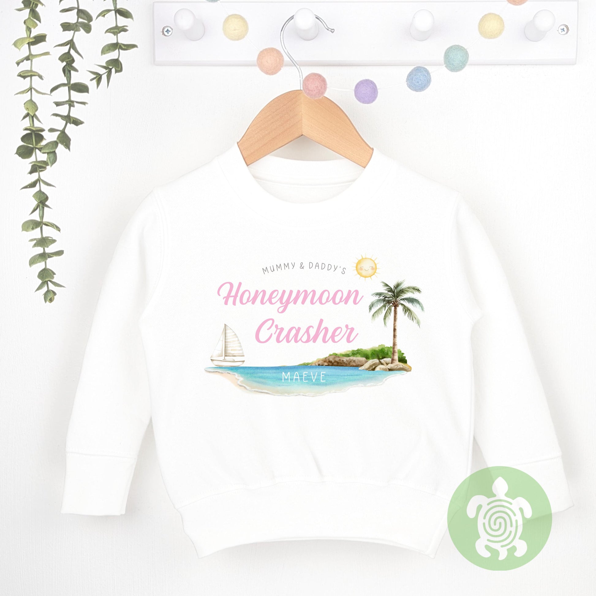 Personalised Mummy & Daddy's Honeymoon Crasher T-shirt, Babygrow, Sweatshirt, First Time Flyer, Summer Holiday Outfit, Gatecrasher, Kids Top