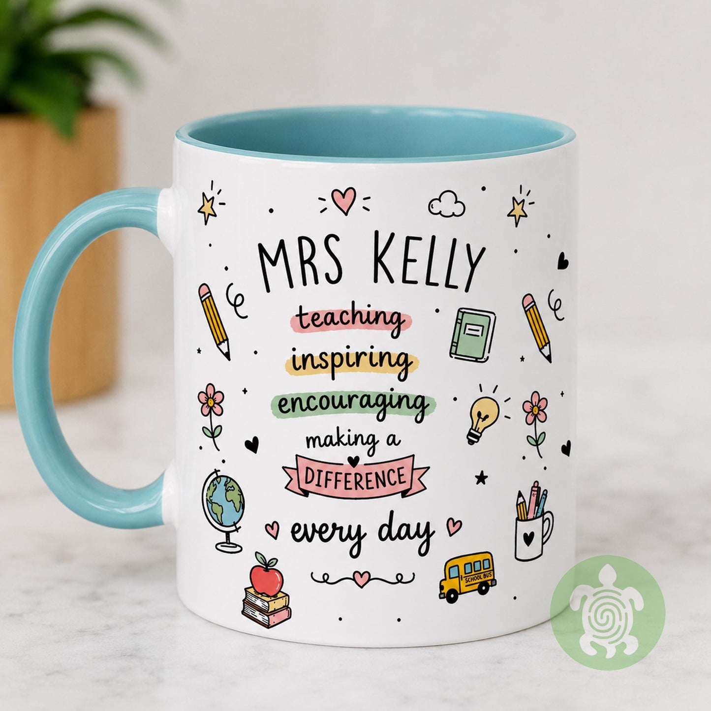 Personalised Bright Teachers Mug, Thank You Gift, Teacher Mug With Name, Teacher Appreciation, Gift End of Term, Gift Class Gift,