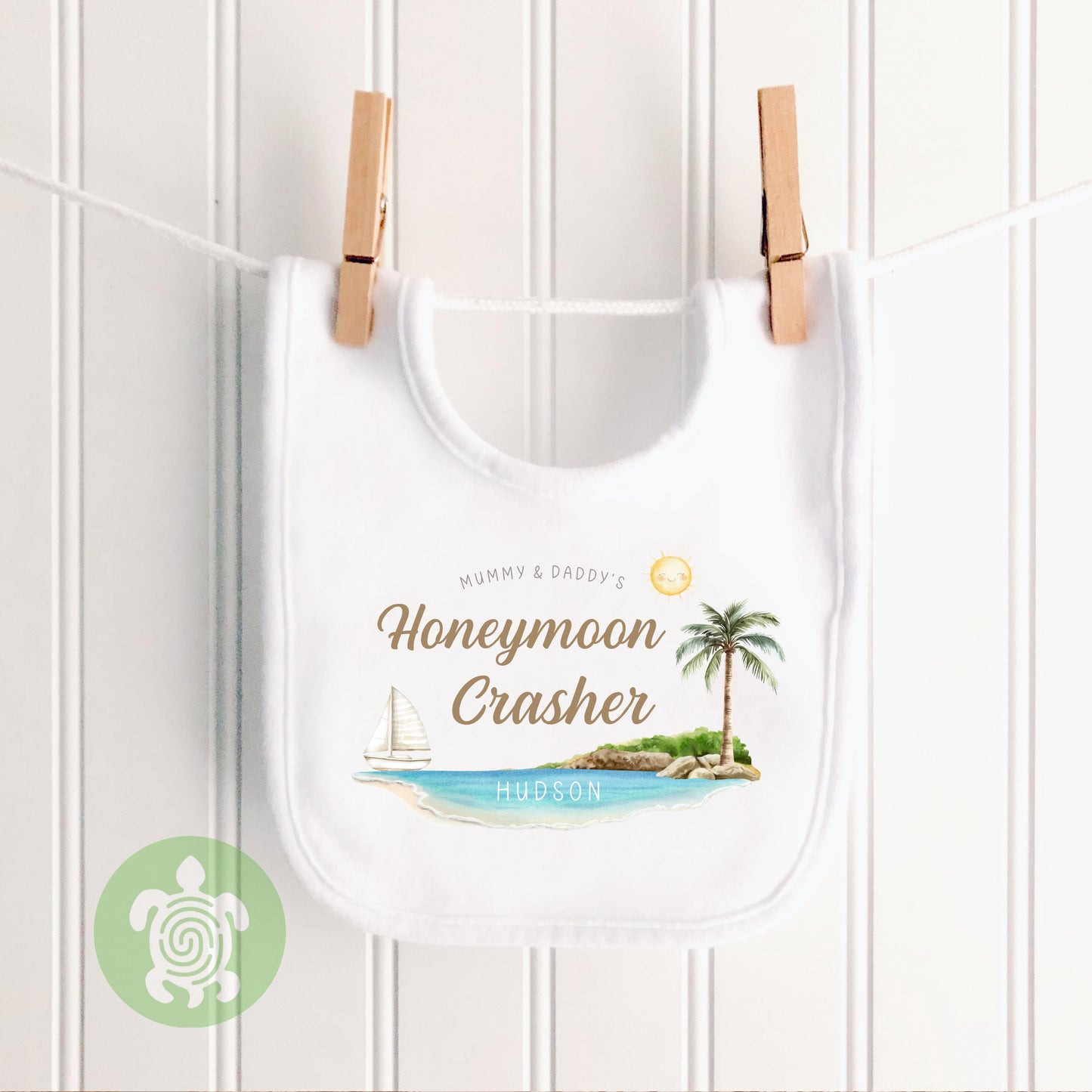 Personalised Mummy & Daddy's Honeymoon Crasher T-shirt, Babygrow, Sweatshirt, First Time Flyer, Summer Holiday Outfit, Gatecrasher, Kids Top