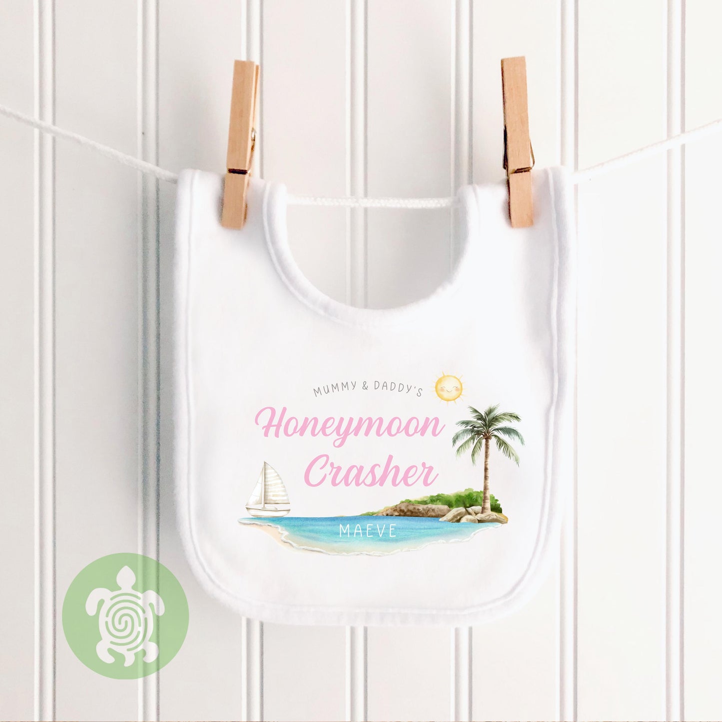Personalised Mummy & Daddy's Honeymoon Crasher T-shirt, Babygrow, Sweatshirt, First Time Flyer, Summer Holiday Outfit, Gatecrasher, Kids Top