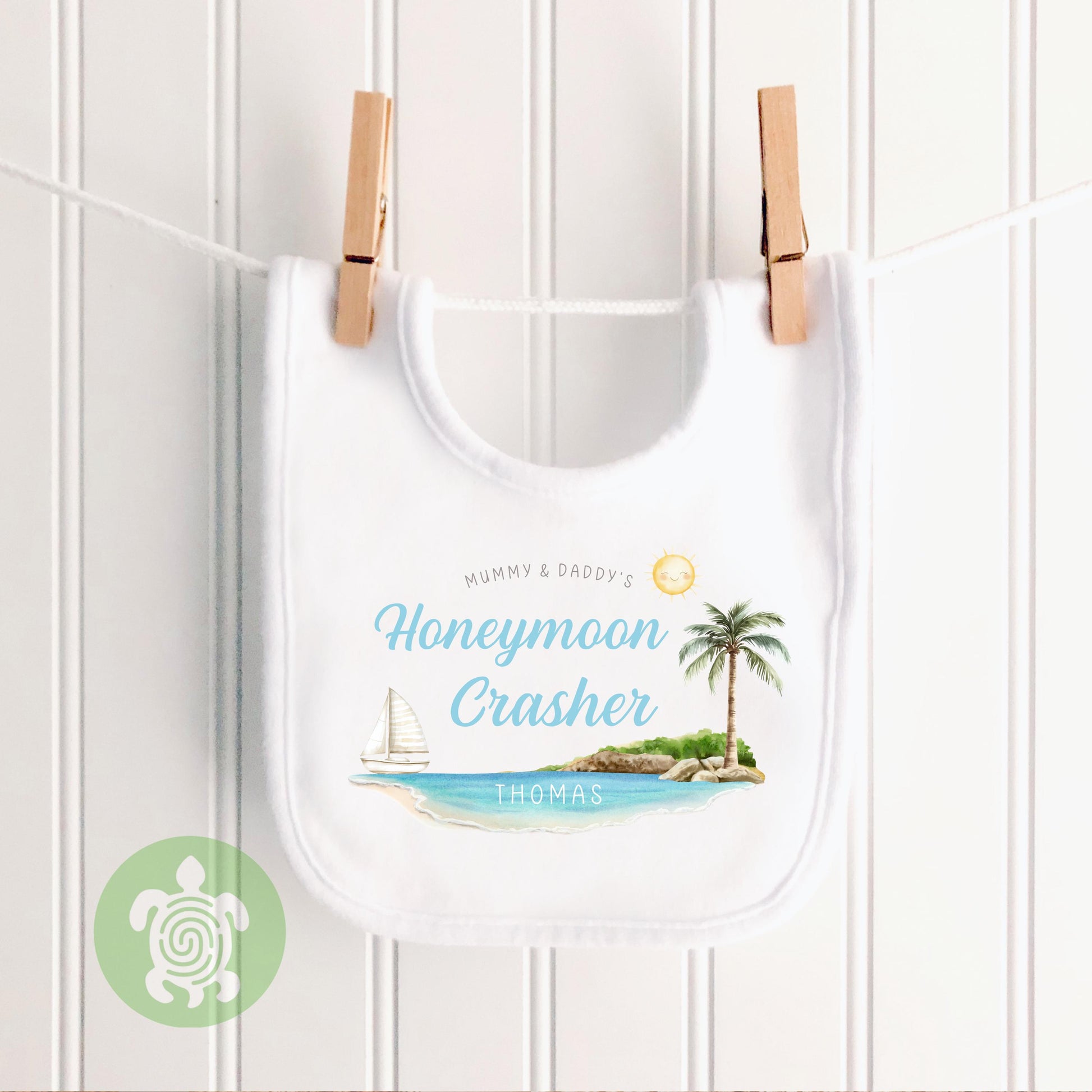 Personalised Mummy & Daddy's Honeymoon Crasher T-shirt, Babygrow, Sweatshirt, First Time Flyer, Summer Holiday Outfit, Gatecrasher, Kids Top