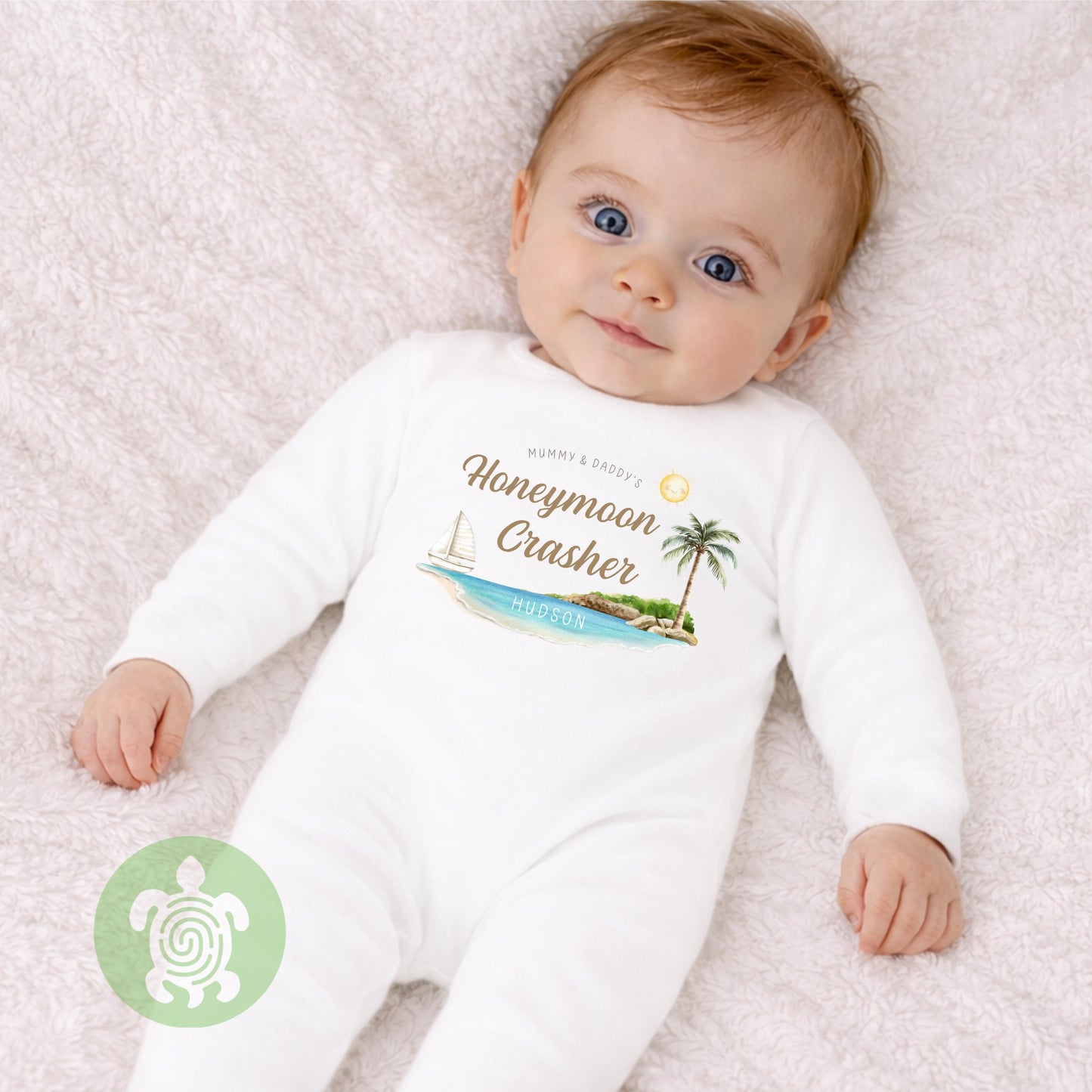 Personalised Mummy & Daddy's Honeymoon Crasher T-shirt, Babygrow, Sweatshirt, First Time Flyer, Summer Holiday Outfit, Gatecrasher, Kids Top