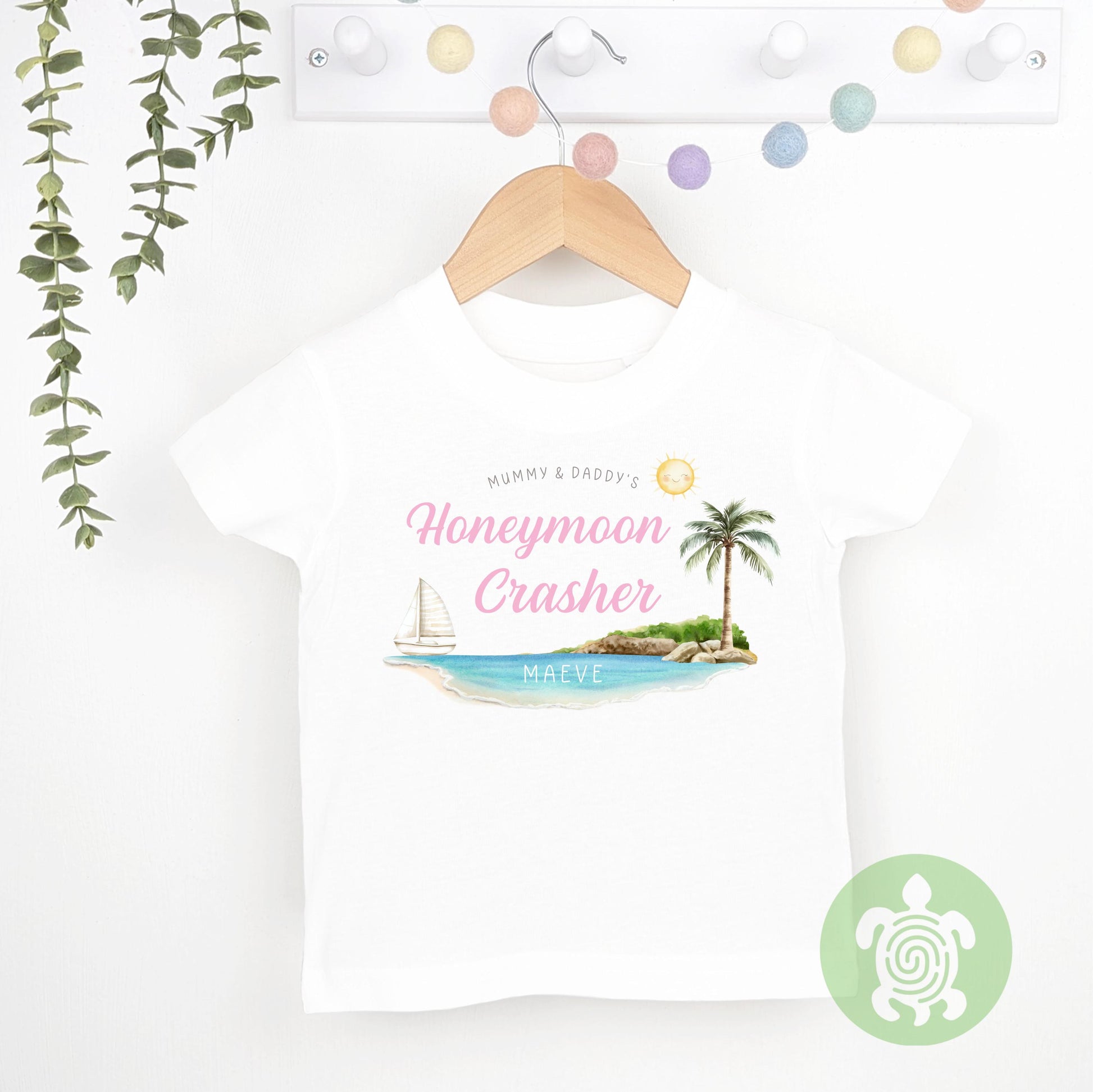 Personalised Mummy & Daddy's Honeymoon Crasher T-shirt, Babygrow, Sweatshirt, First Time Flyer, Summer Holiday Outfit, Gatecrasher, Kids Top