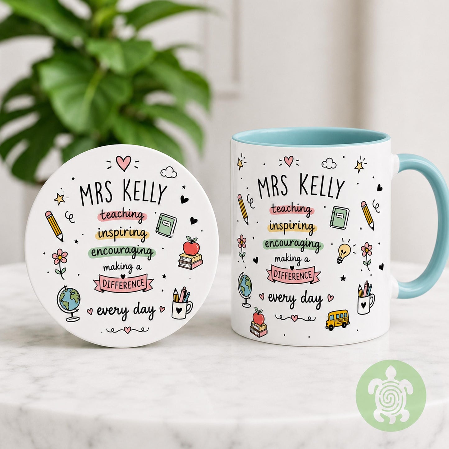 Personalised Bright Teachers Mug, Thank You Gift, Teacher Mug With Name, Teacher Appreciation, Gift End of Term, Gift Class Gift,