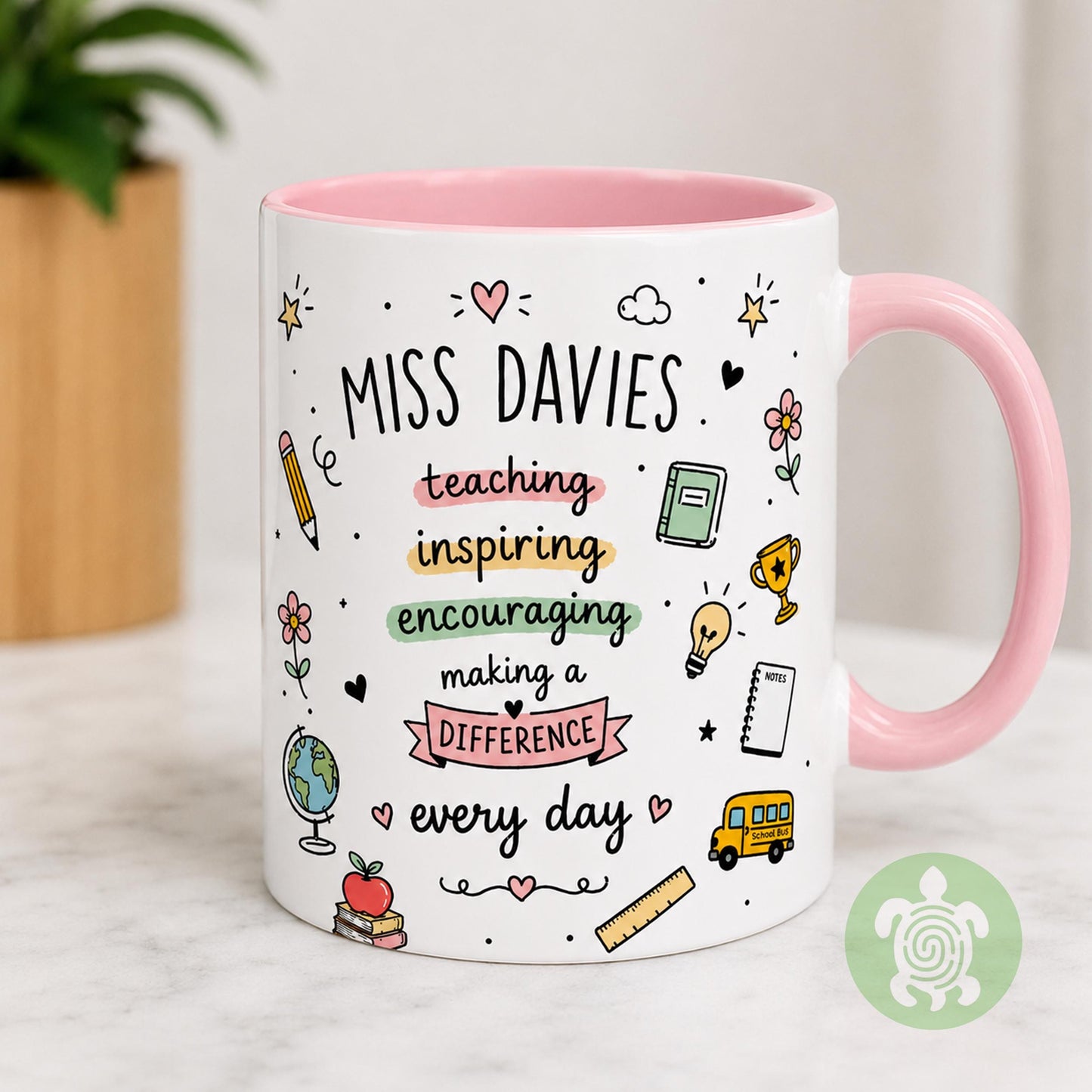 Personalised Bright Teachers Mug, Thank You Gift, Teacher Mug With Name, Teacher Appreciation, Gift End of Term, Gift Class Gift,