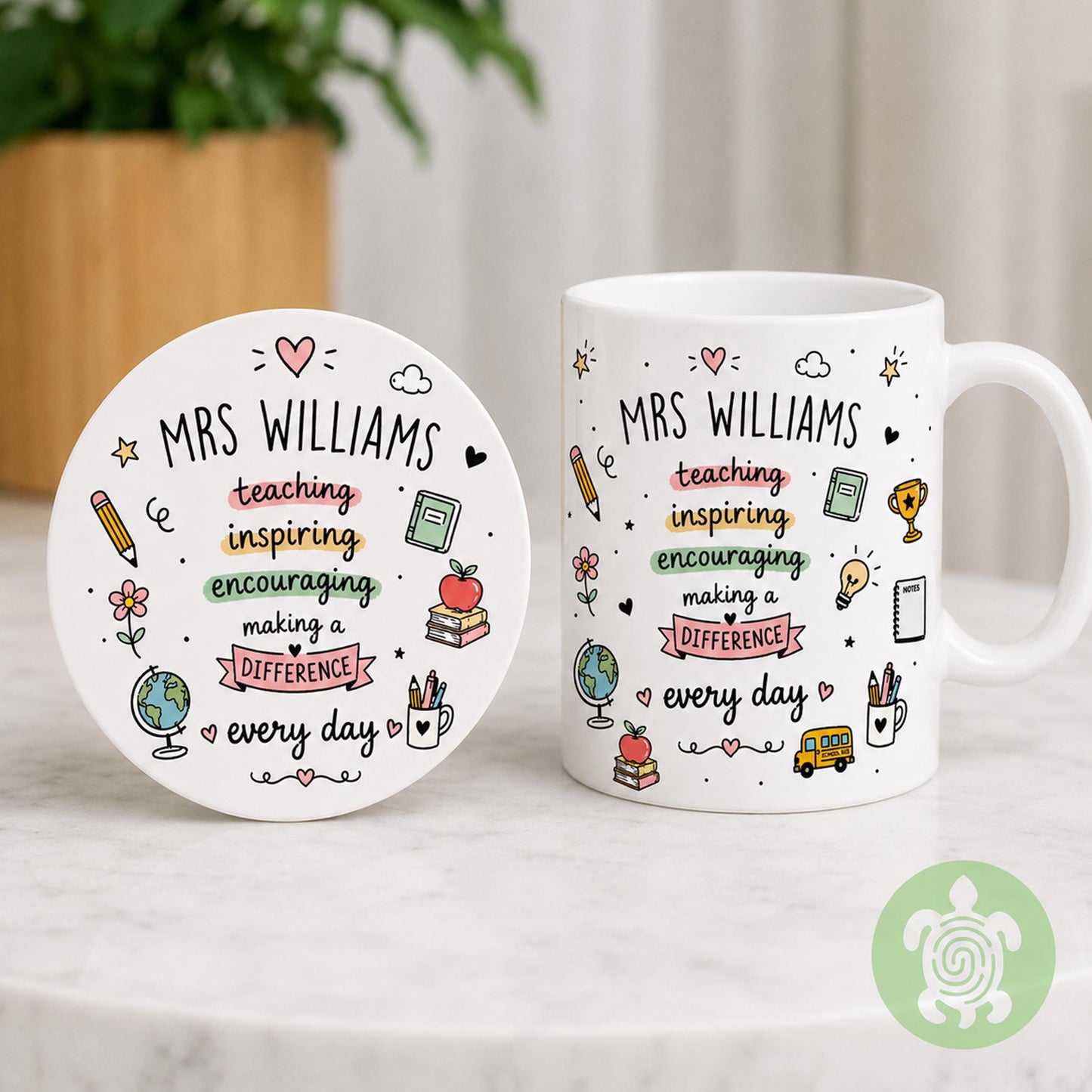 Personalised Bright Teachers Mug, Thank You Gift, Teacher Mug With Name, Teacher Appreciation, Gift End of Term, Gift Class Gift,