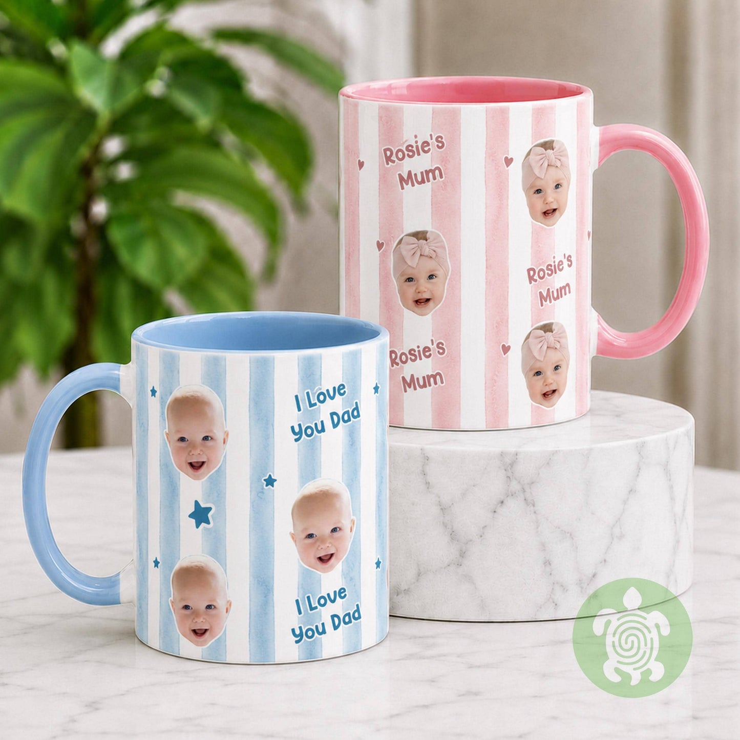 Personalised Baby Face Mug, Mum Dad Mug, Parents Coffee, Birthday Mugs, Gift for New Dad, Grandad Gift With Kids Photo, Best Uncle Auntie