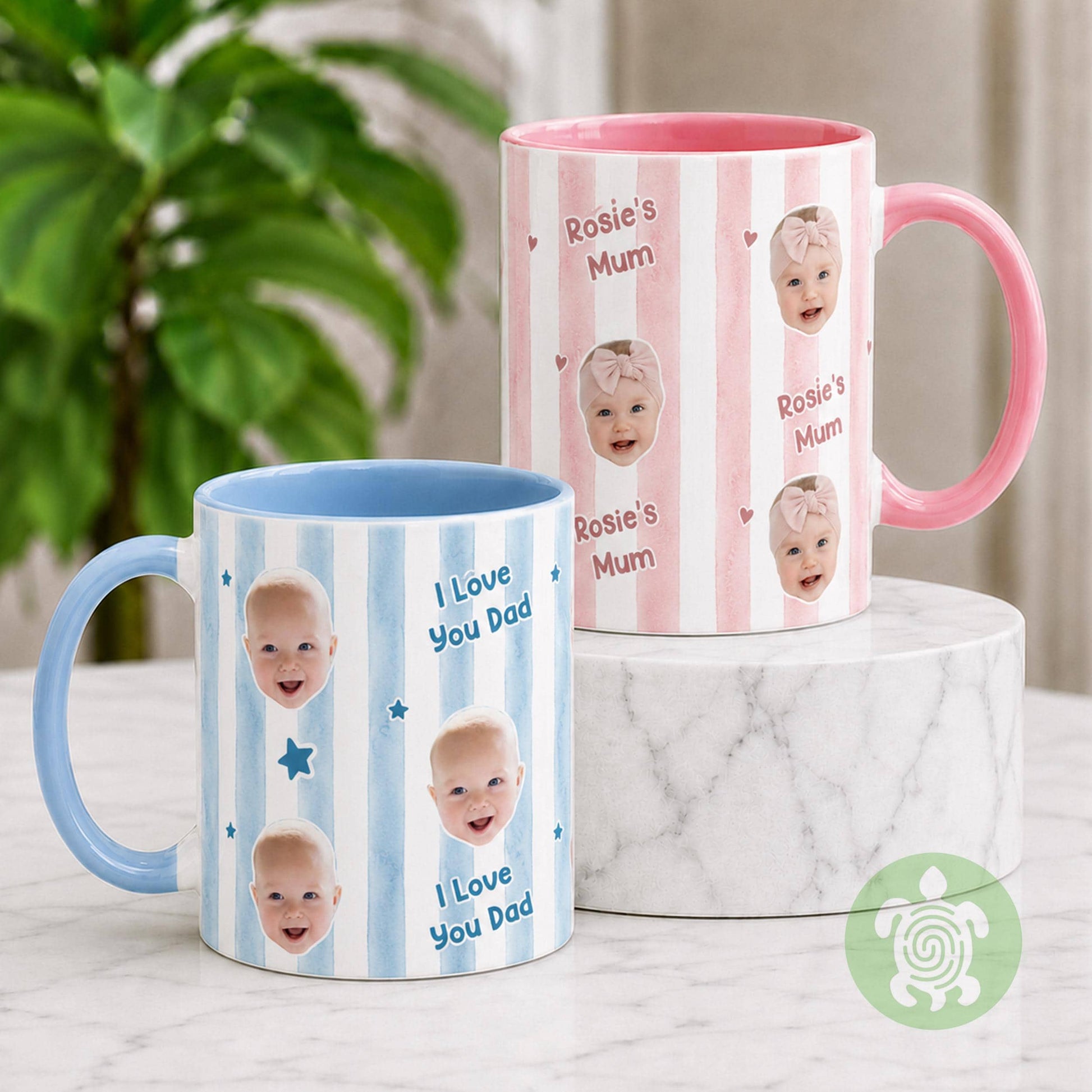 Personalised Baby Face Mug, Mum Dad Mug, Parents Coffee, Birthday Mugs, Gift for New Dad, Grandad Gift With Kids Photo, Best Uncle Auntie