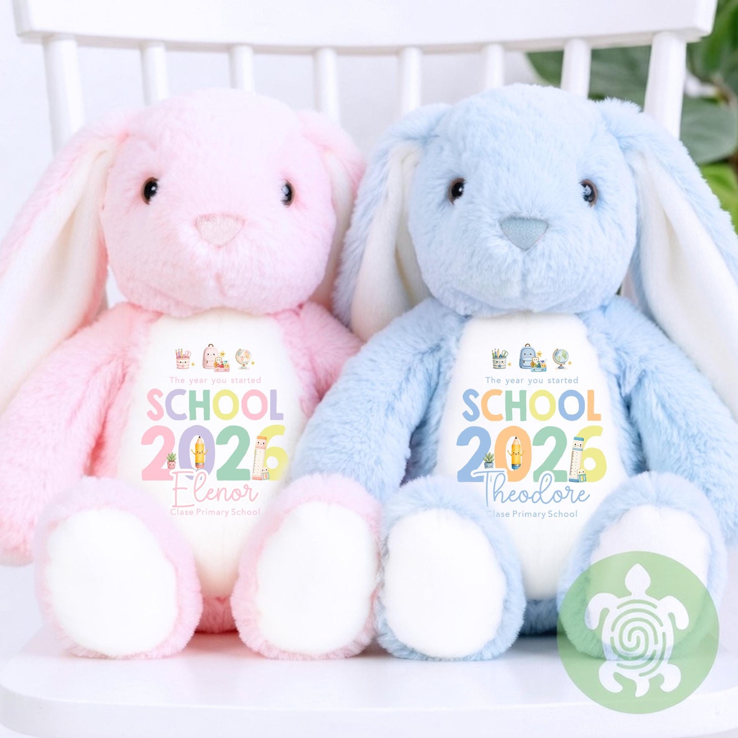 Personalised Pink First Day of School Bunny, Nursery Teddy, Custom School Teddy, Back to School, First Day of Nursery, School Gift