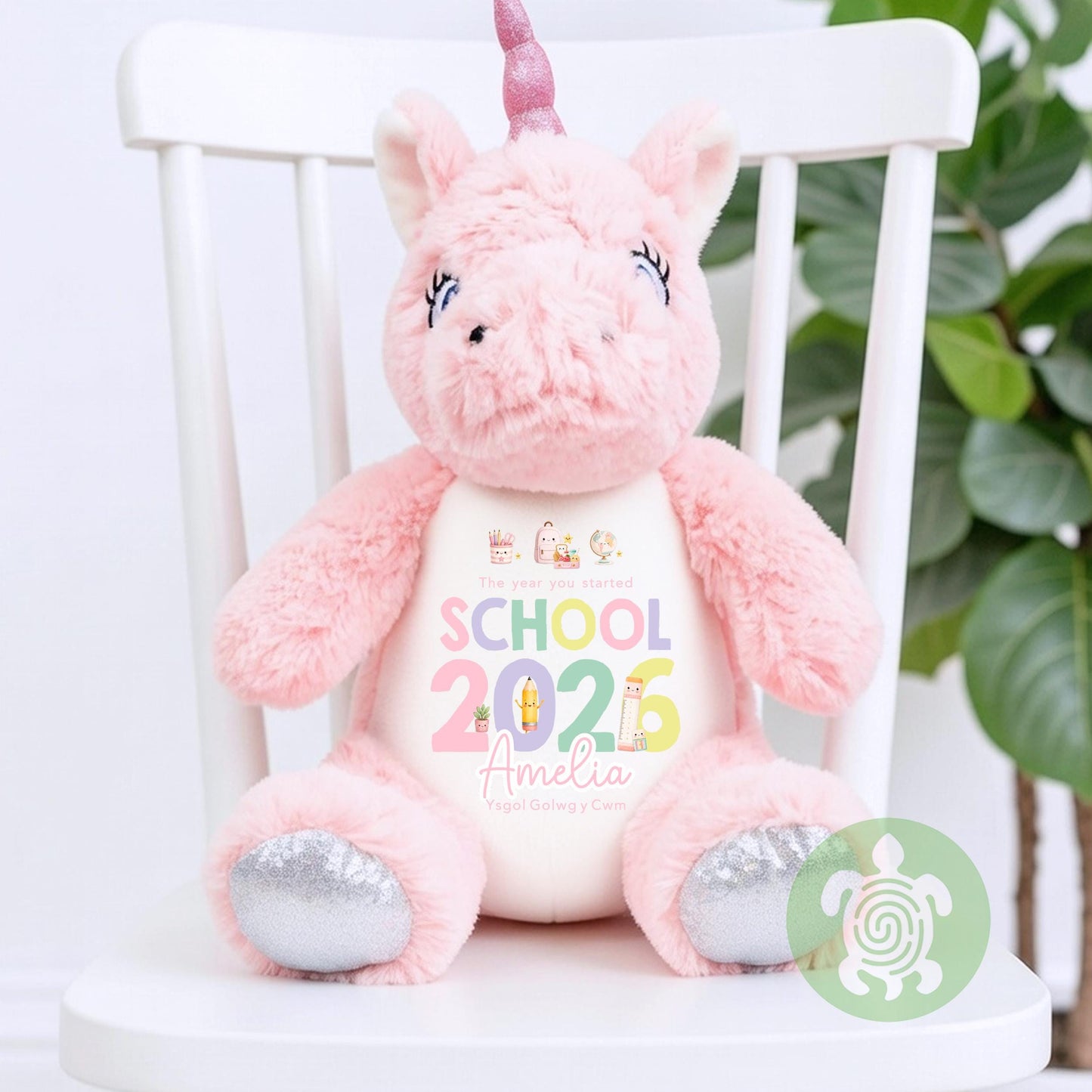 Personalised Pink First Day of School Bunny, Nursery Teddy, Custom School Teddy, Back to School, First Day of Nursery, School Gift