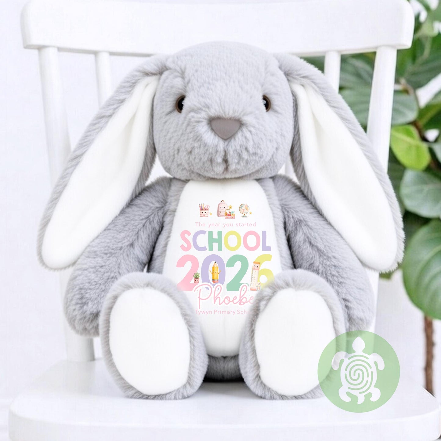 Personalised Pink First Day of School Bunny, Nursery Teddy, Custom School Teddy, Back to School, First Day of Nursery, School Gift