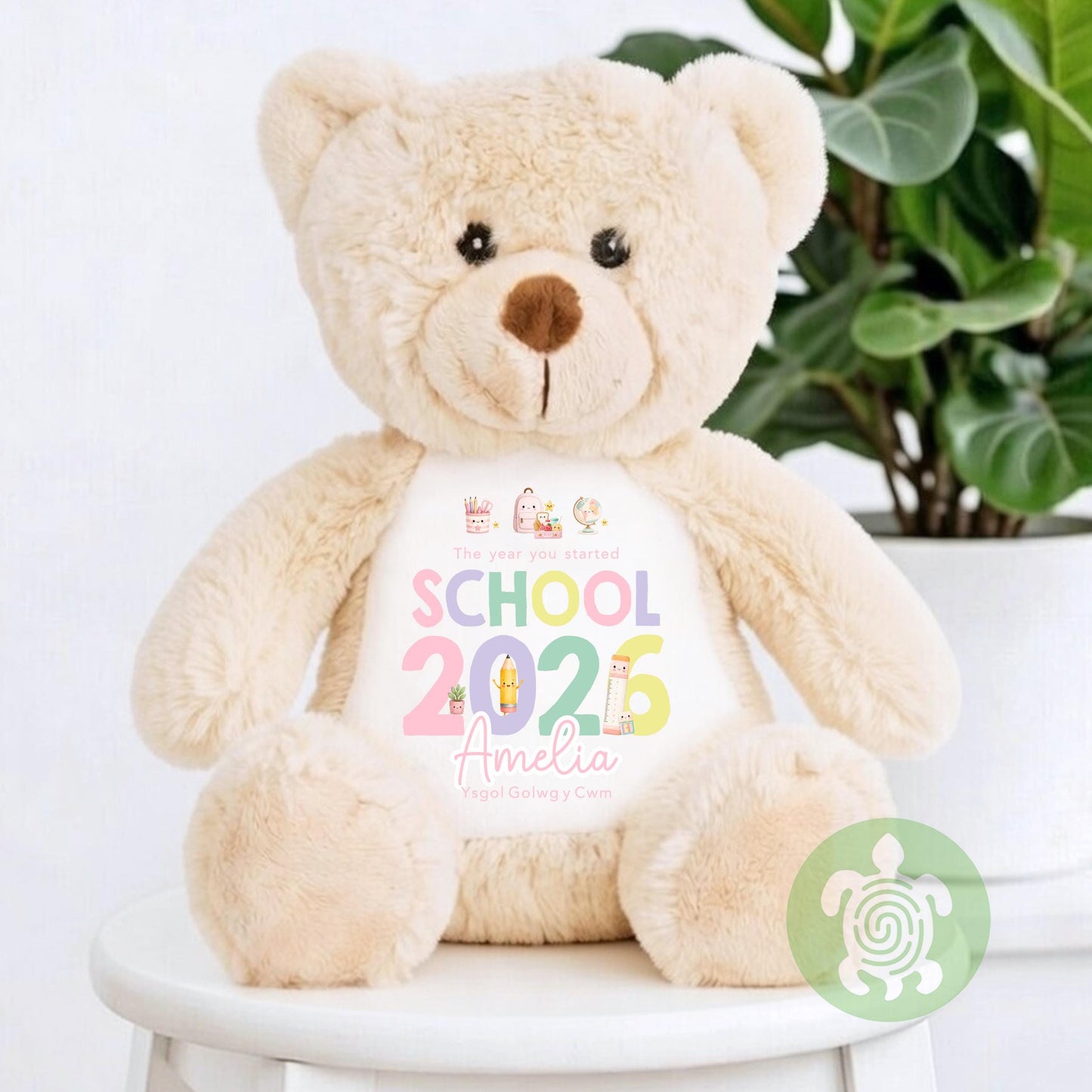 Personalised Pink First Day of School Bunny, Nursery Teddy, Custom School Teddy, Back to School, First Day of Nursery, School Gift